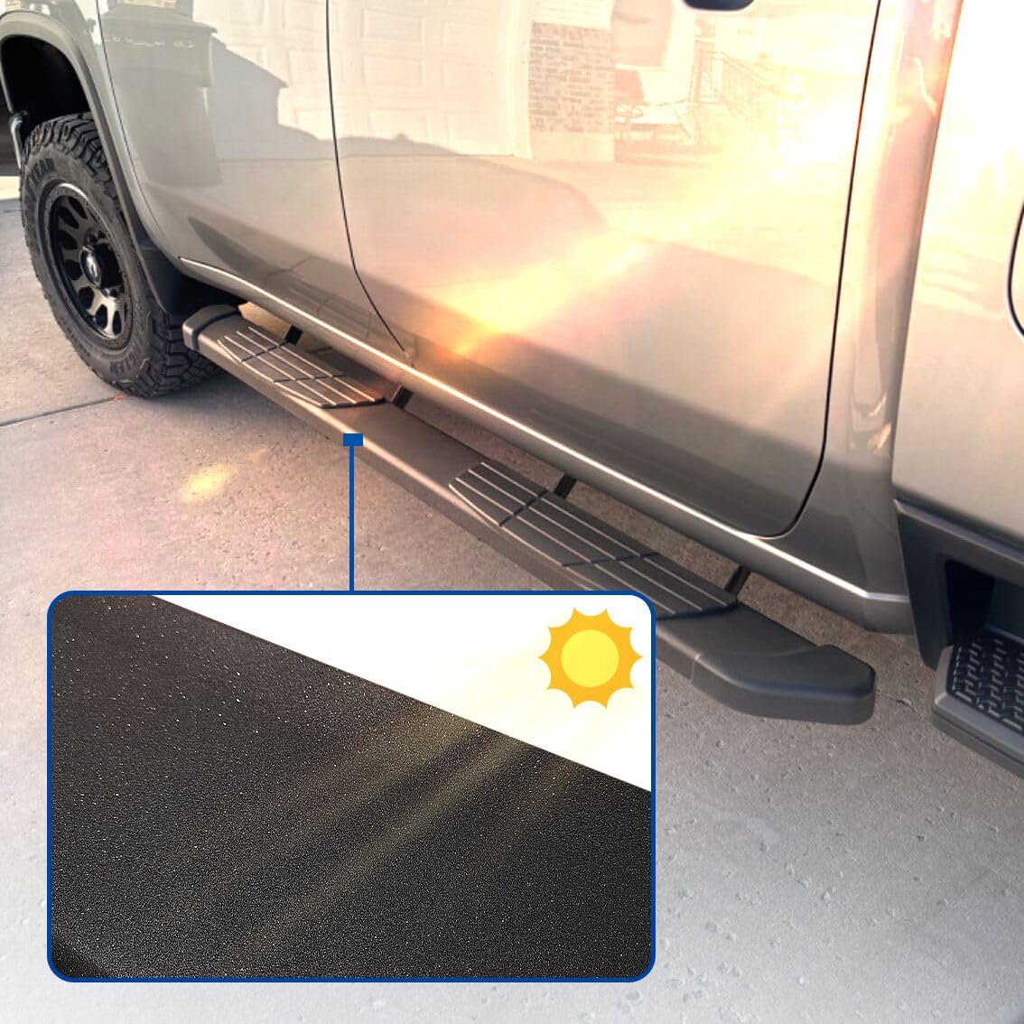 OTHOWE 6.5" Black Running Boards for 2022-2025 Toyota Tundra Crewmax Cab, Carbon Steel Side Steps, Model 95235T6-BLK-8
