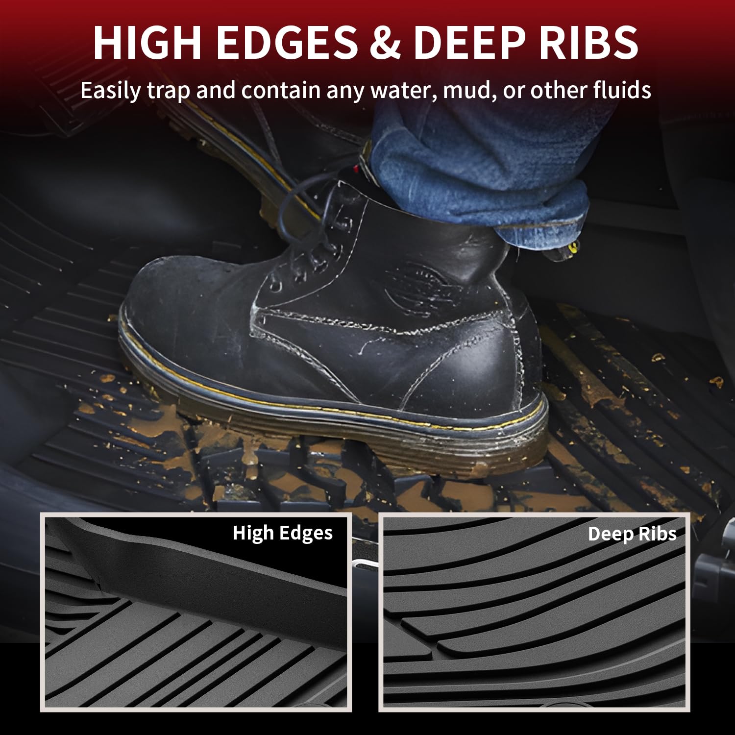 Lasfit Floor Mats For Toyota Corolla Sedan 2020-2025 (Not For Cross Or Hatchback),All Weather Protection Floor Liners,Tpe Car Ma