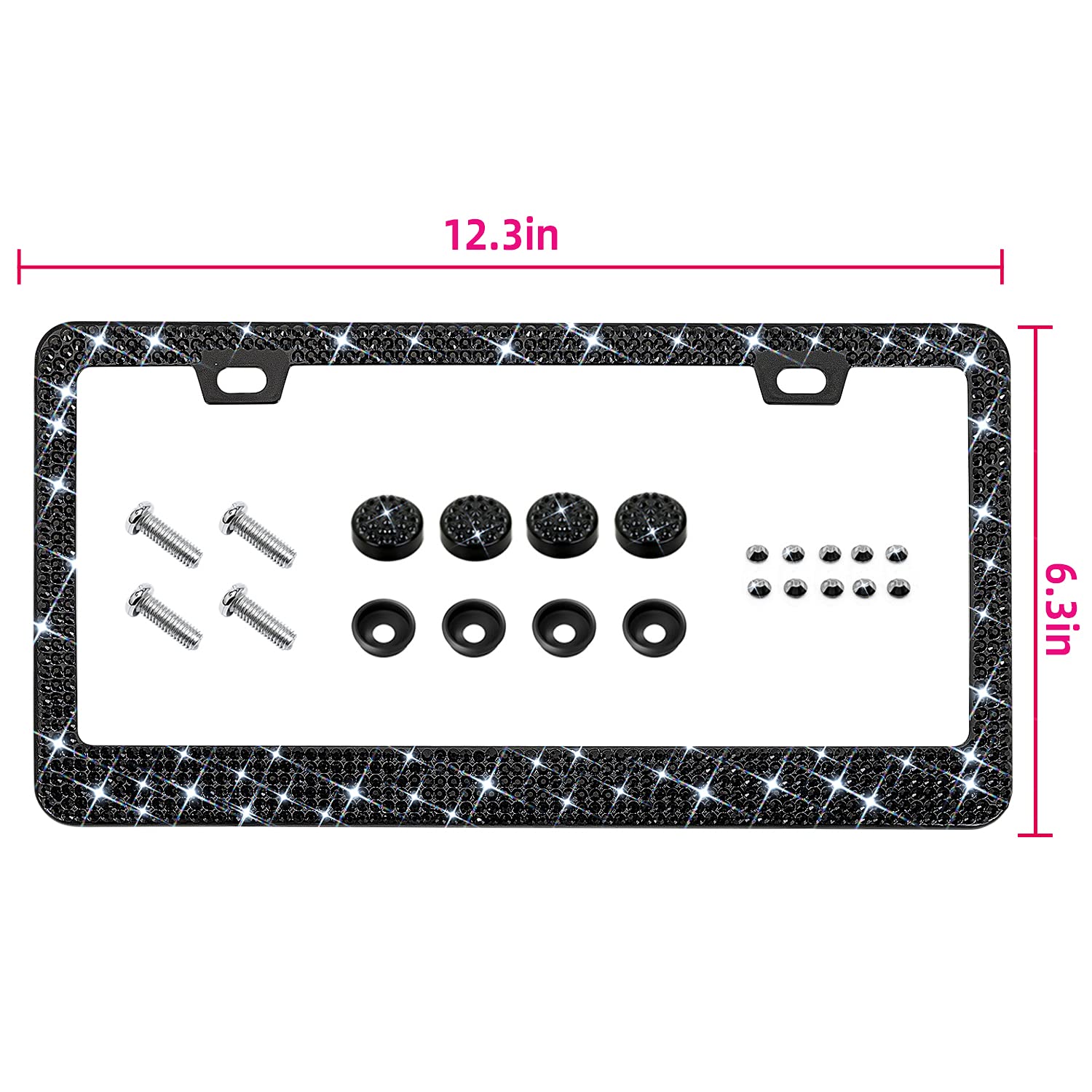 Bling Rhinestone License Plate Frame For Women