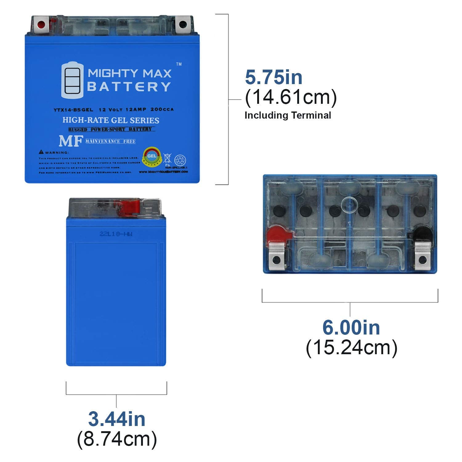 Mighty Max Battery Ytx14-Bs Gel -12 Volt 12 Ah, 200 Cca, Rechargeable Maintenance Free Sla Agm Motorcycle Battery