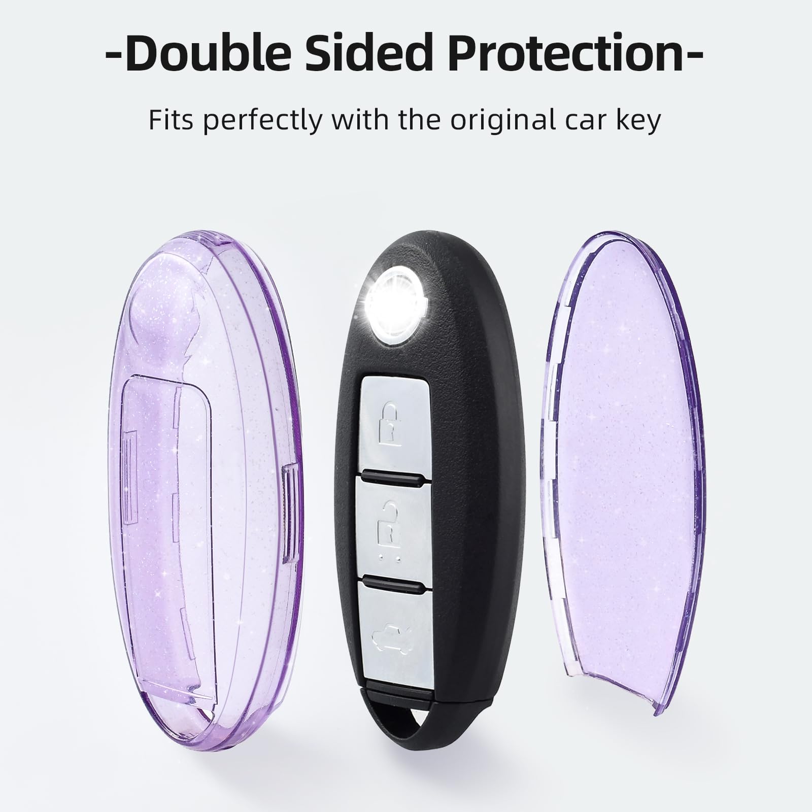 Offwego Compatible With Nissan Key Fob Cover, Soft Tpu Key Cover Shell Fit For 2011-2023 Nissan Altima Maxima Rogue Armada Pathf