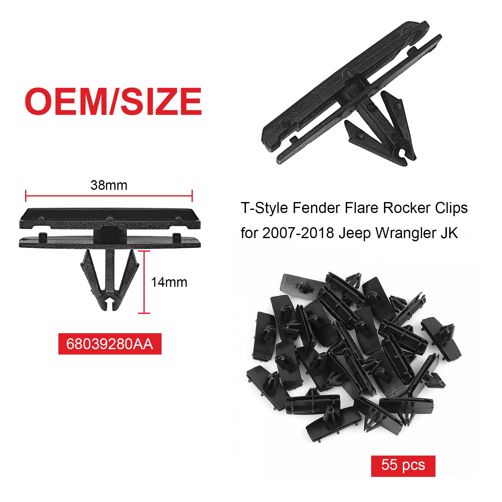 221Pcs Fender Clips For 2007-2022 Jeep Wrangler Jl Jk & 2005-2010 Grand Cherokee, Retainer Push Pins 6030441, Plastic Rivets 650