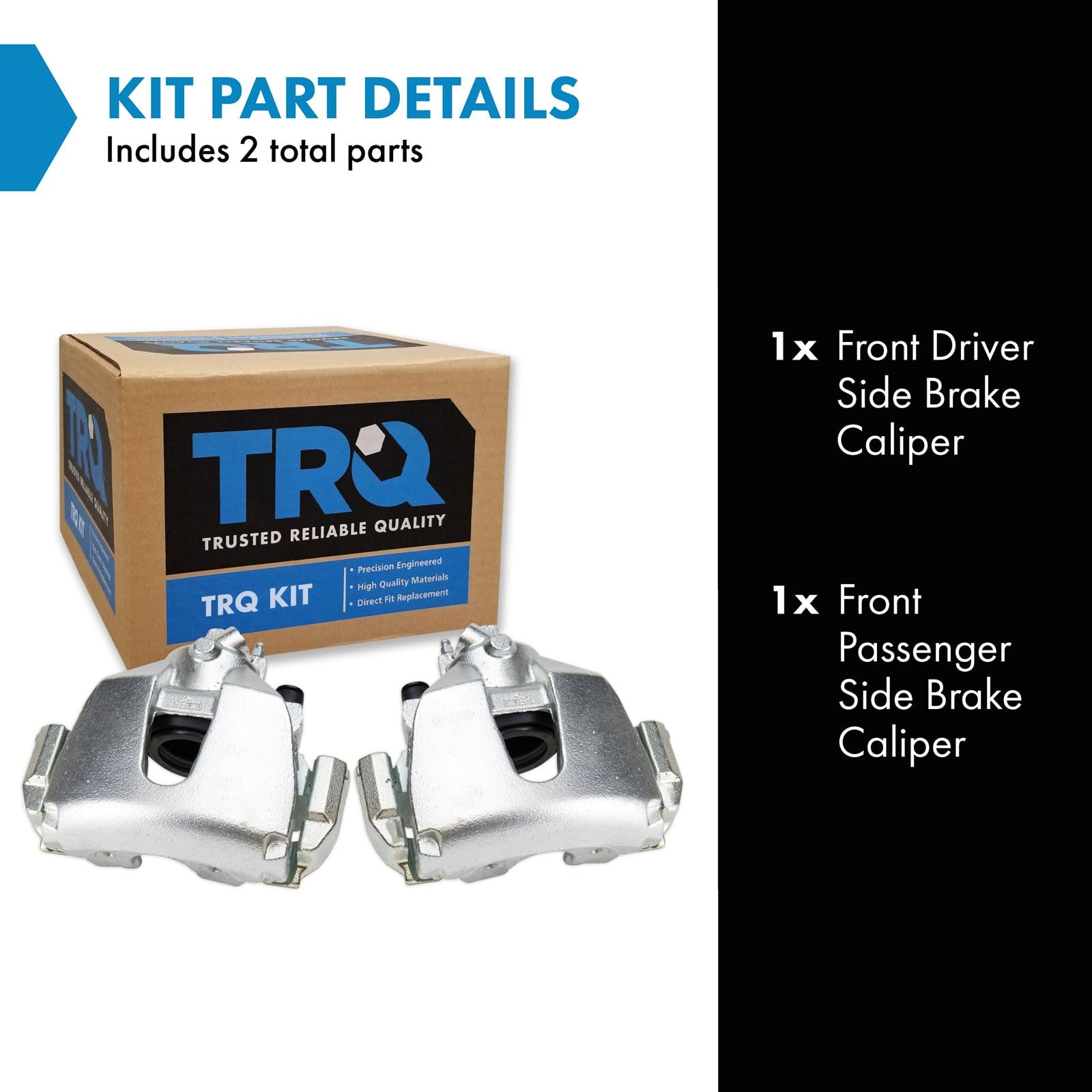 Trq Front Brake Caliper Set Compatible With 2004-2007 Mazda 3 2006-2007 5