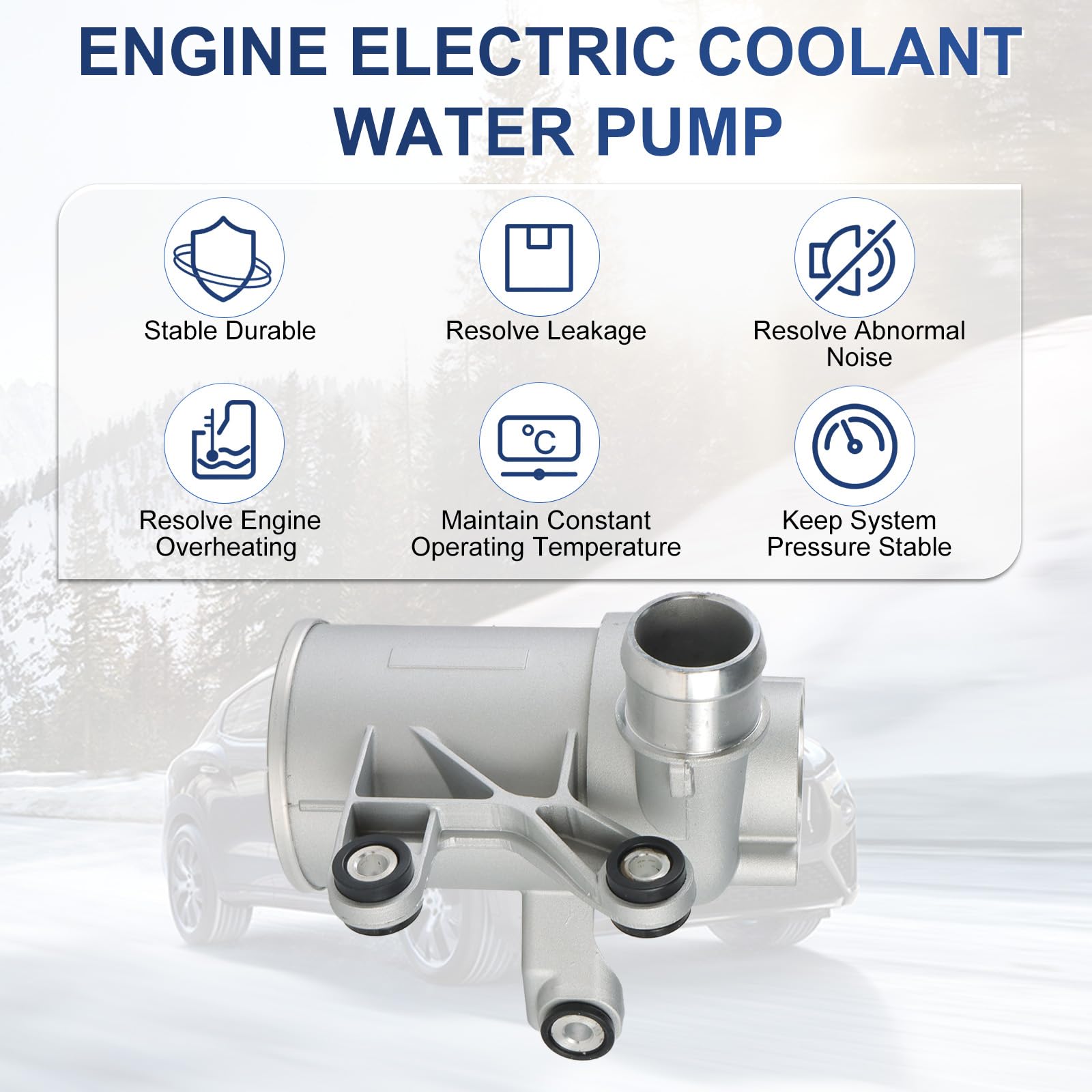 INGKAN M274 Engine Coolant Water Pump for Mercedes C-Class E-Class SLK 2013-2019, Model AHM-QMP-I06T0003, 1.6L/