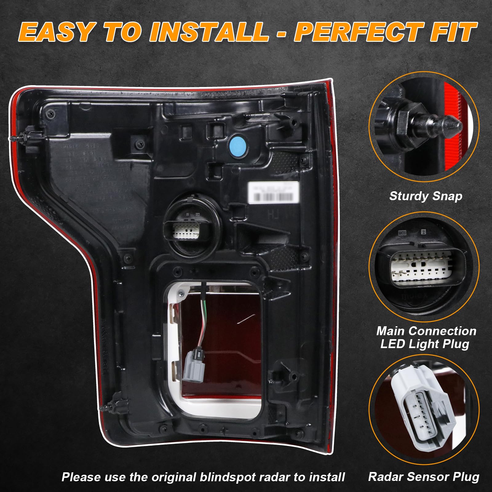 Nakuuly LED Tail Light for Ford F150 2018-2020, Left Driver Side, Red, Model KL3Z13405B, ABS Material, Signal Assembly