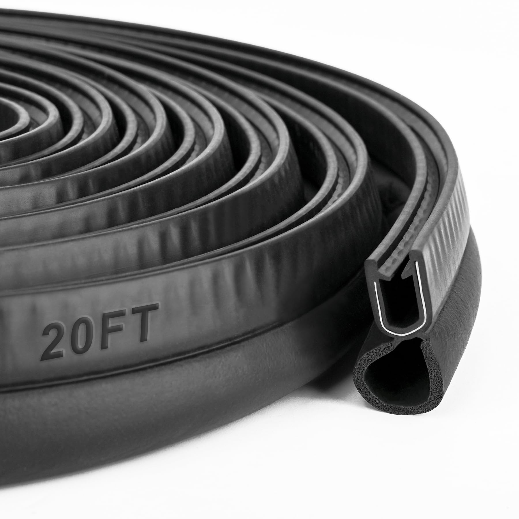 Car Trim Seal with Top Bulb - 20 Feet Car Door Rubber Seal Strip, Fits 1/16'' Edge, Automotive Weather Stripping for Cars, Boats