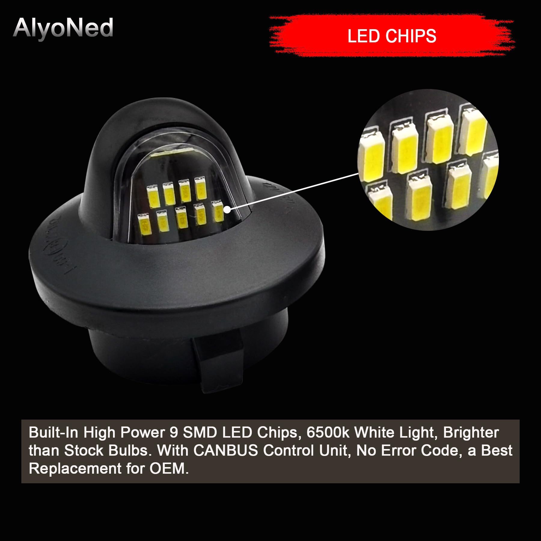 Alyoned Led License Plate Light Tag Lamps Assembly Compatible With Ford F-150 F-250 F-350 F-450 F-550 Super Duty Explorer Expedi