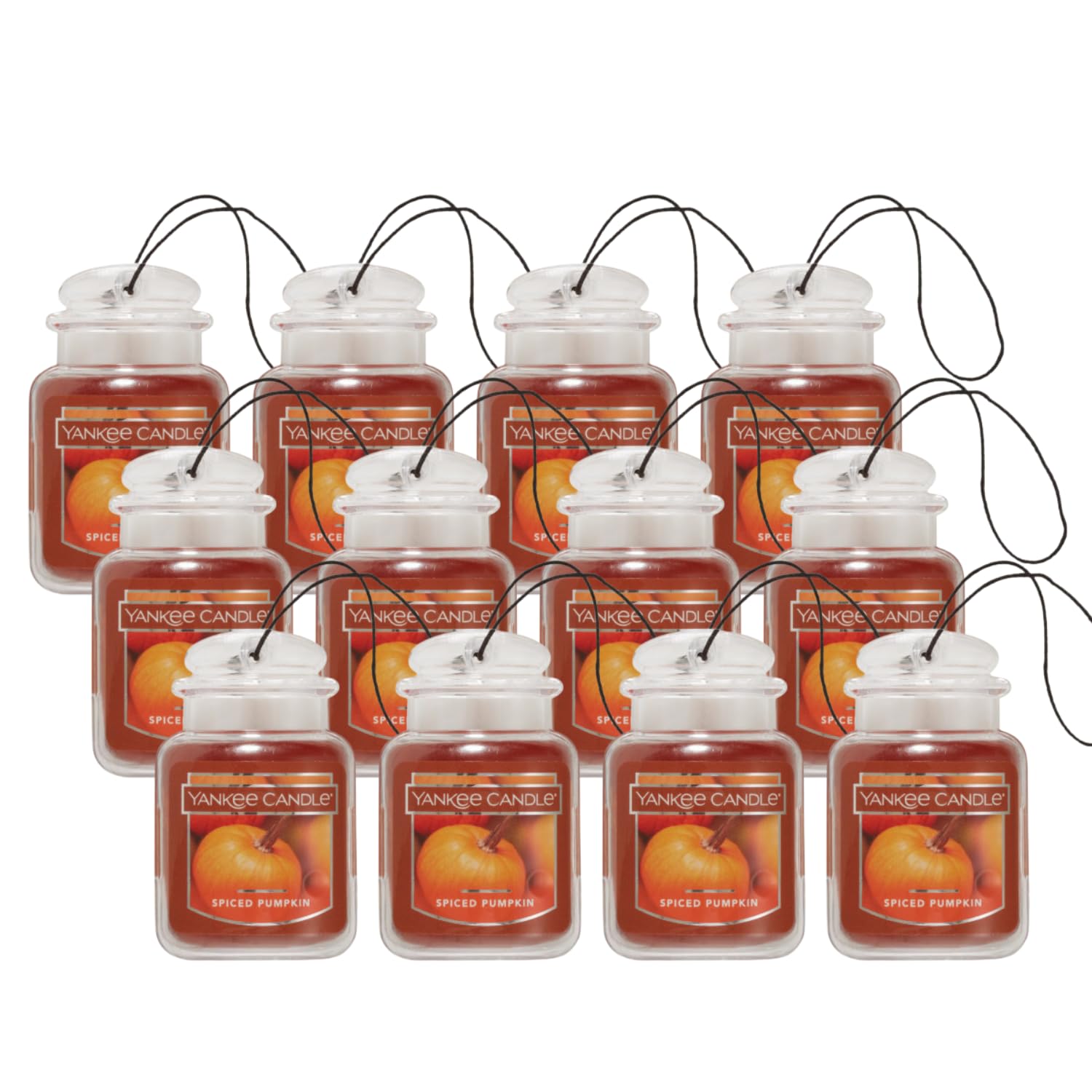 Yankee Candle Car Jar Ultimate, Spiced Pumpkin, 0.96 OZ (Pack of 12)