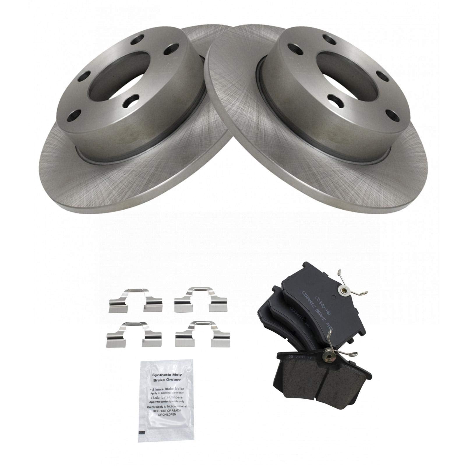 Trq Rear Brake Pad & Rotor Kit Brake Pads Brake Rotor Ceramic Compatible With 2002 Audi A4 Quattro S4
