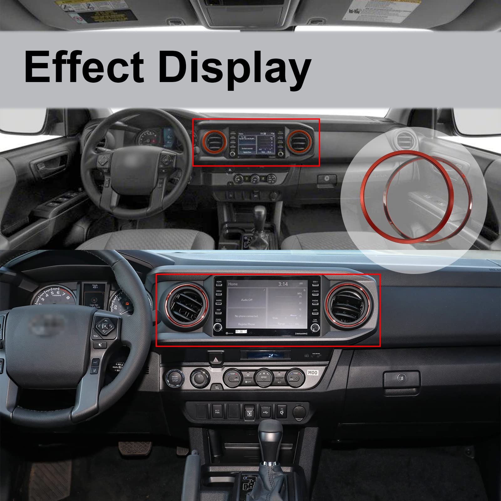 4 Pcs Compatible with 2016-2022 Tacoma A/C Outlet Vent Accessories and Applicable to 2023 Toyota Tacoma Premium Aluminum Alloy A