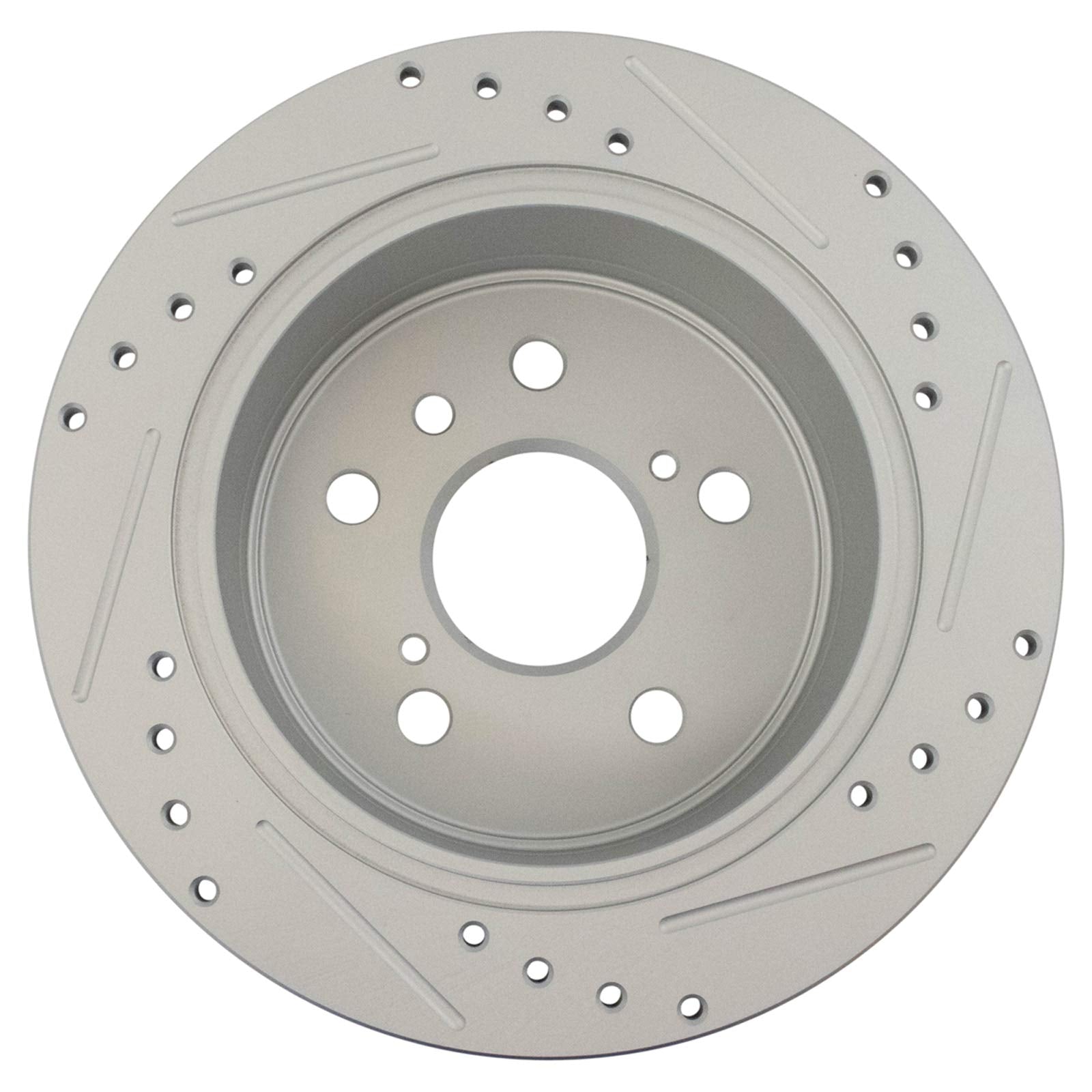 Trq Rear Performance Brake Rotors Set Premium G-Coated Cross Drilled & Slotted Compatible With 1997-2001 Lexus Es300 1992-2001 T