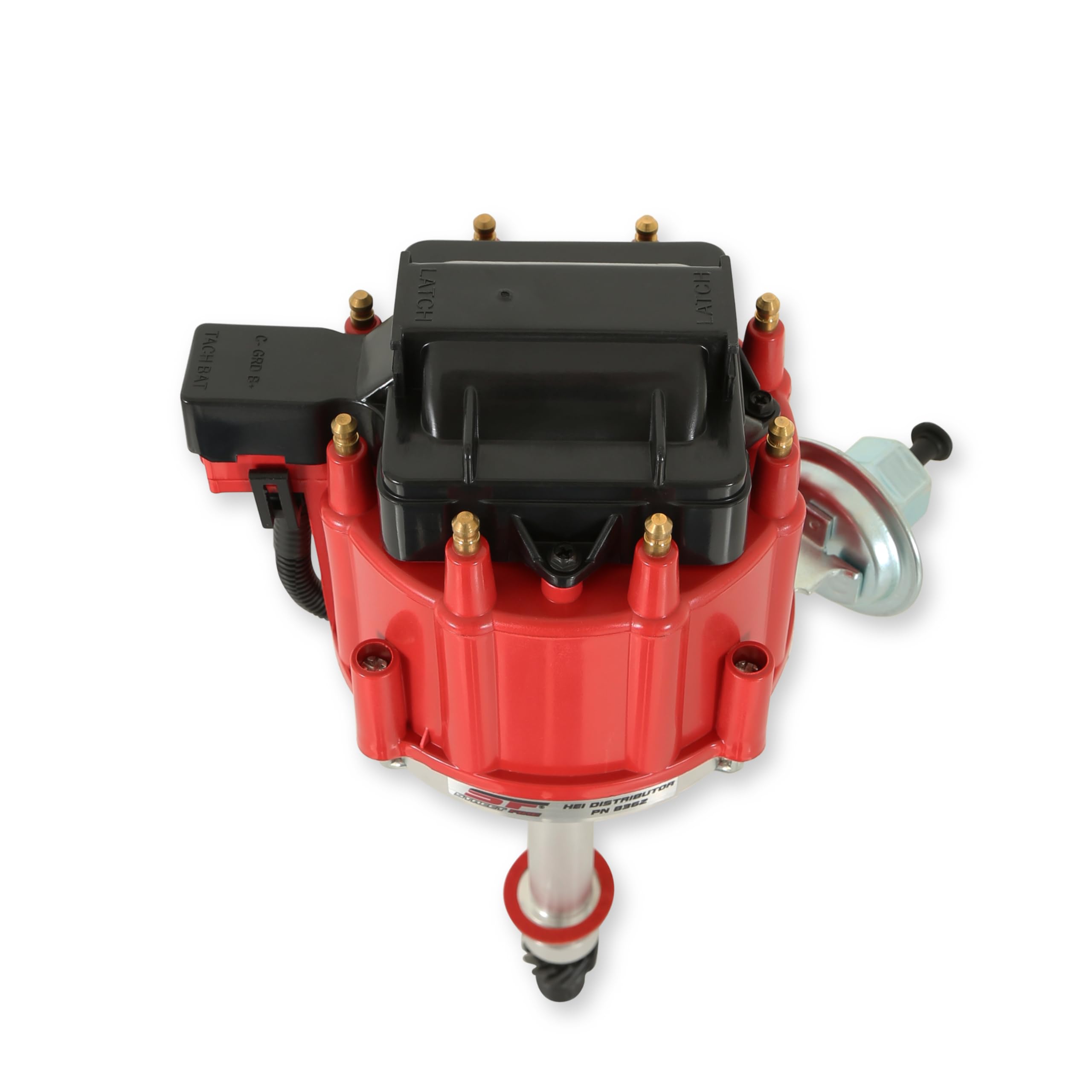 MSD Street Fire HEI Distributor 8362, Metal, Red and Black Cap