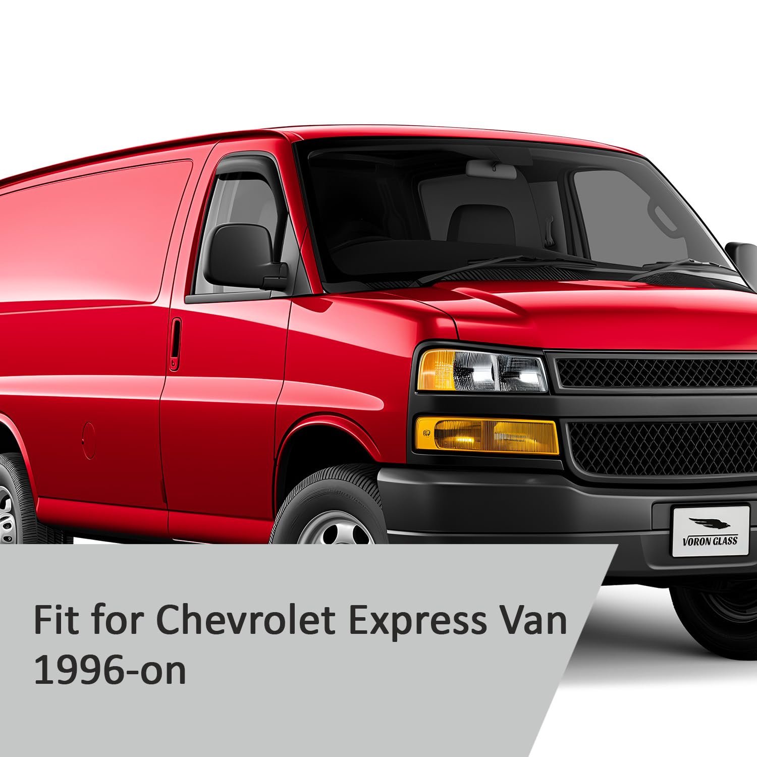 Voron Glass In-Channel Extra Durable Rain Guards For Chevrolet (Chevy) Express Van 1996-2024/Gmc Savana 1996-2024, Window Deflec