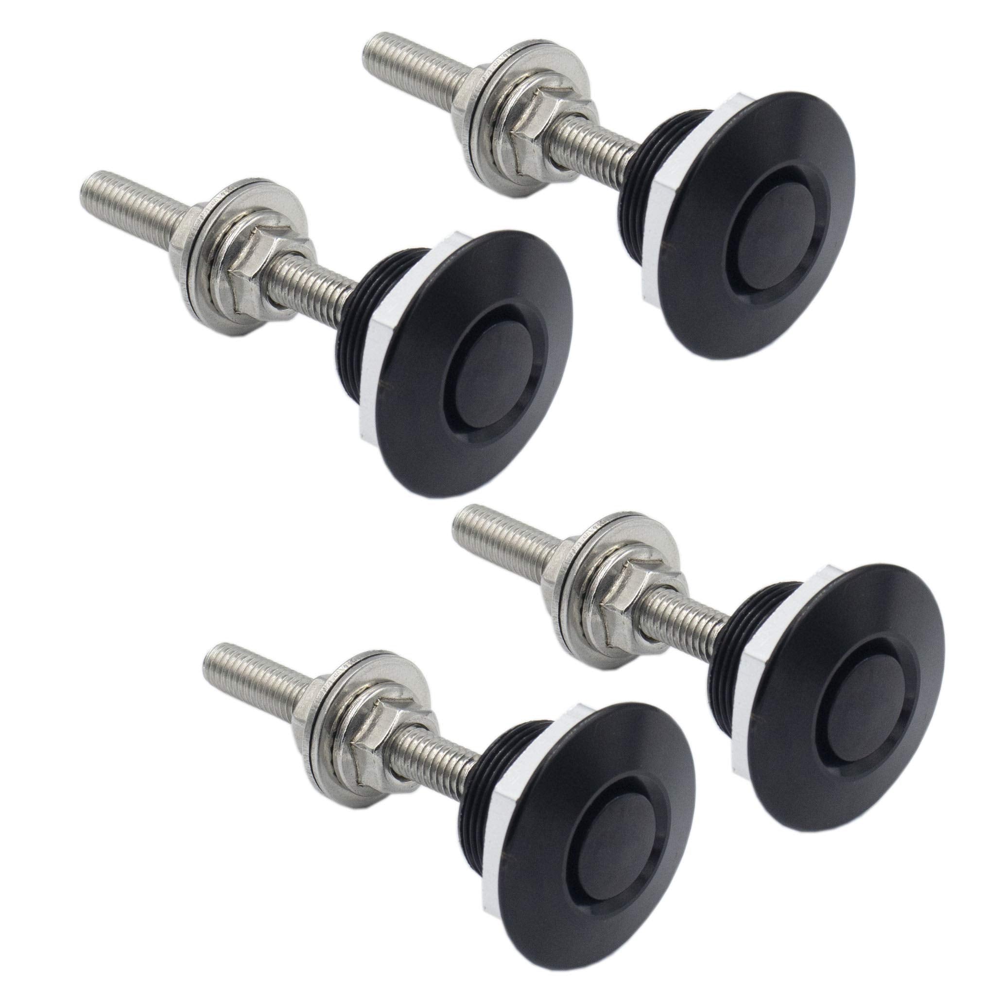 Woopeey 4 Pcs 1.25 Inch Universal Aluminum Vehicle Hood Pins-Quick Release Lock Latch Bumper License Plate Lock Clip Push Button