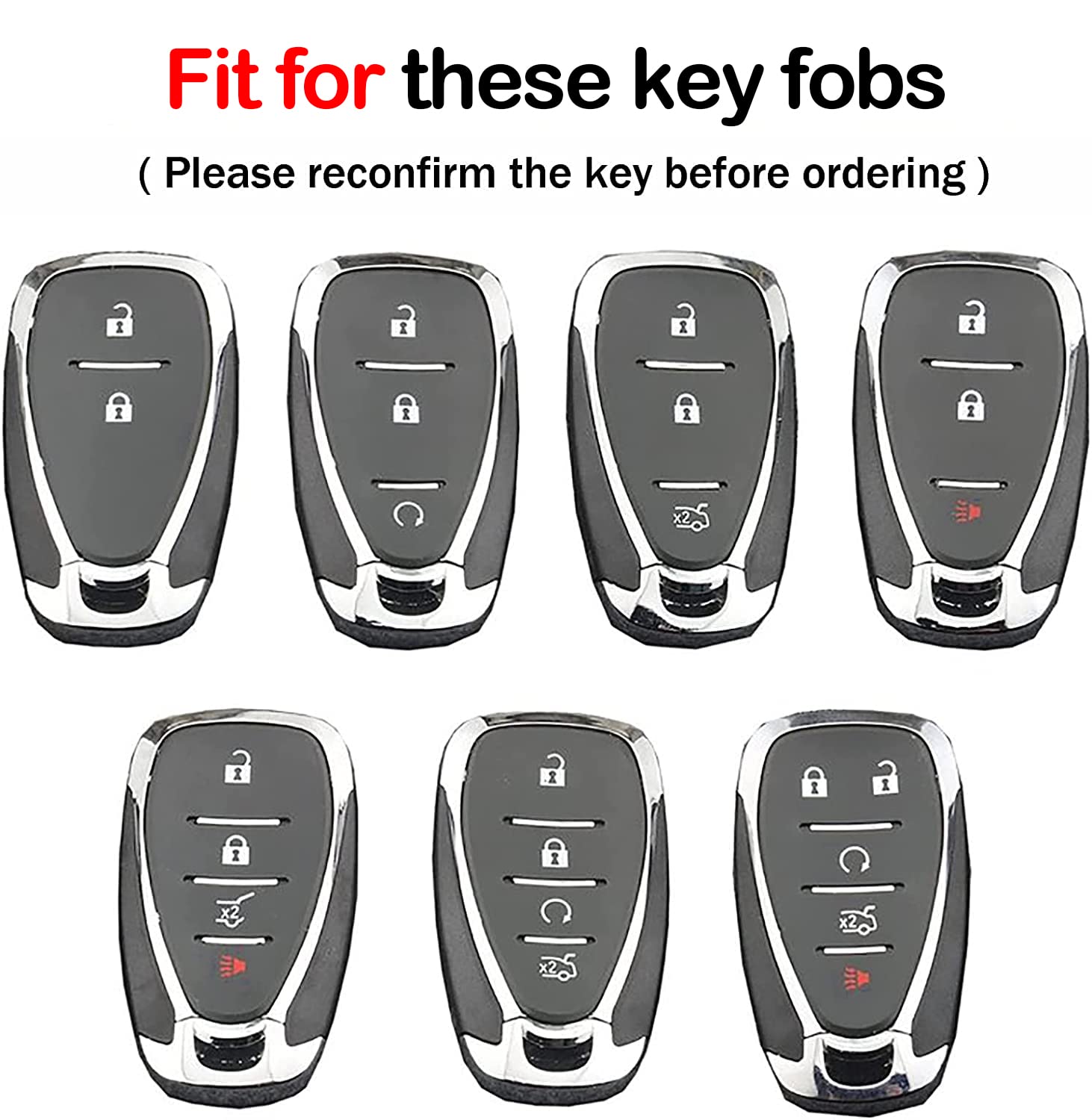 Xiyang Trade For Chevy Key Fob Cover With Keychain,Soft Tpu Full Protector Key Shell Case For Chevy Malibu Camaro Equinox Blazer