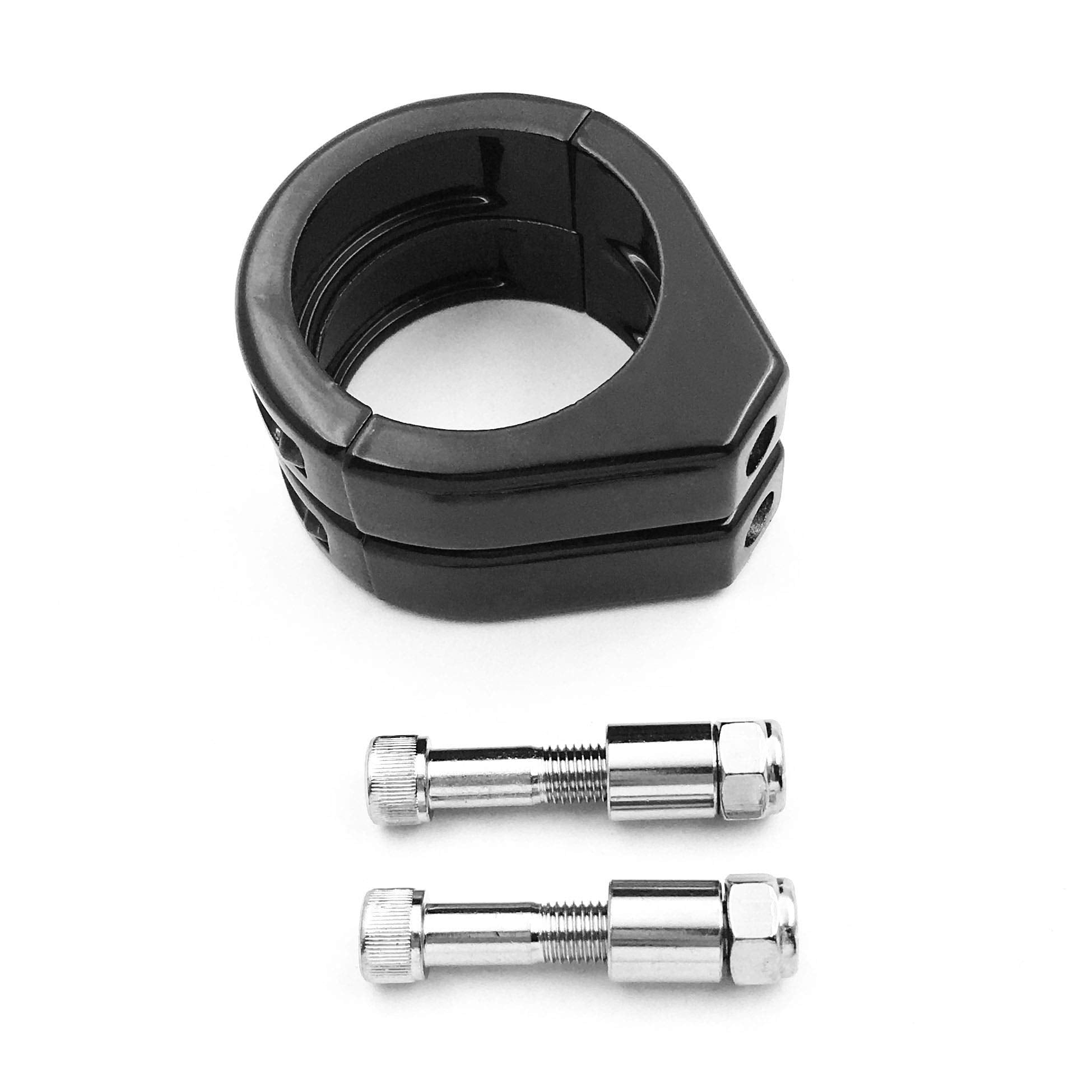 Httmt Mt299-003-Bk Black Fork Clamp Turn Signal Clamps Compatible With Harley Softail Mount Bracket 49Mm Fork Tube
