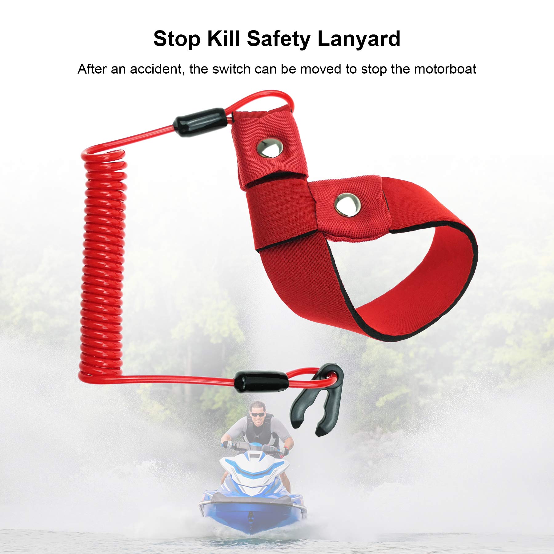 Start Stop Kill Safety Lanyard Fits for Yamaha Jet Ski WaveRunner WaveVenture WaveRaider WaveJammer WaveBlaster FX140 Replace EW