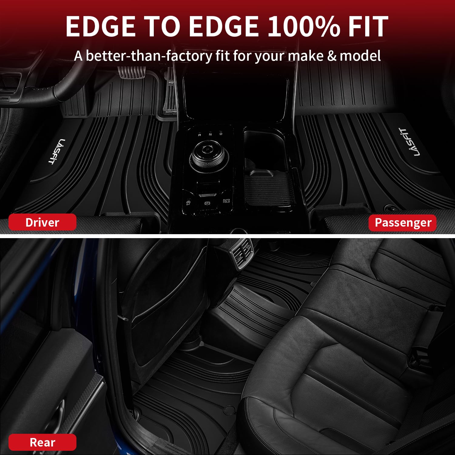 Lasfit Floor Mats For Hyundai Tucson 2025 2024 2023 2022 (Not For Hybrid & Phev), Custom Fit Tpe All Weather Floor Liners 1St &