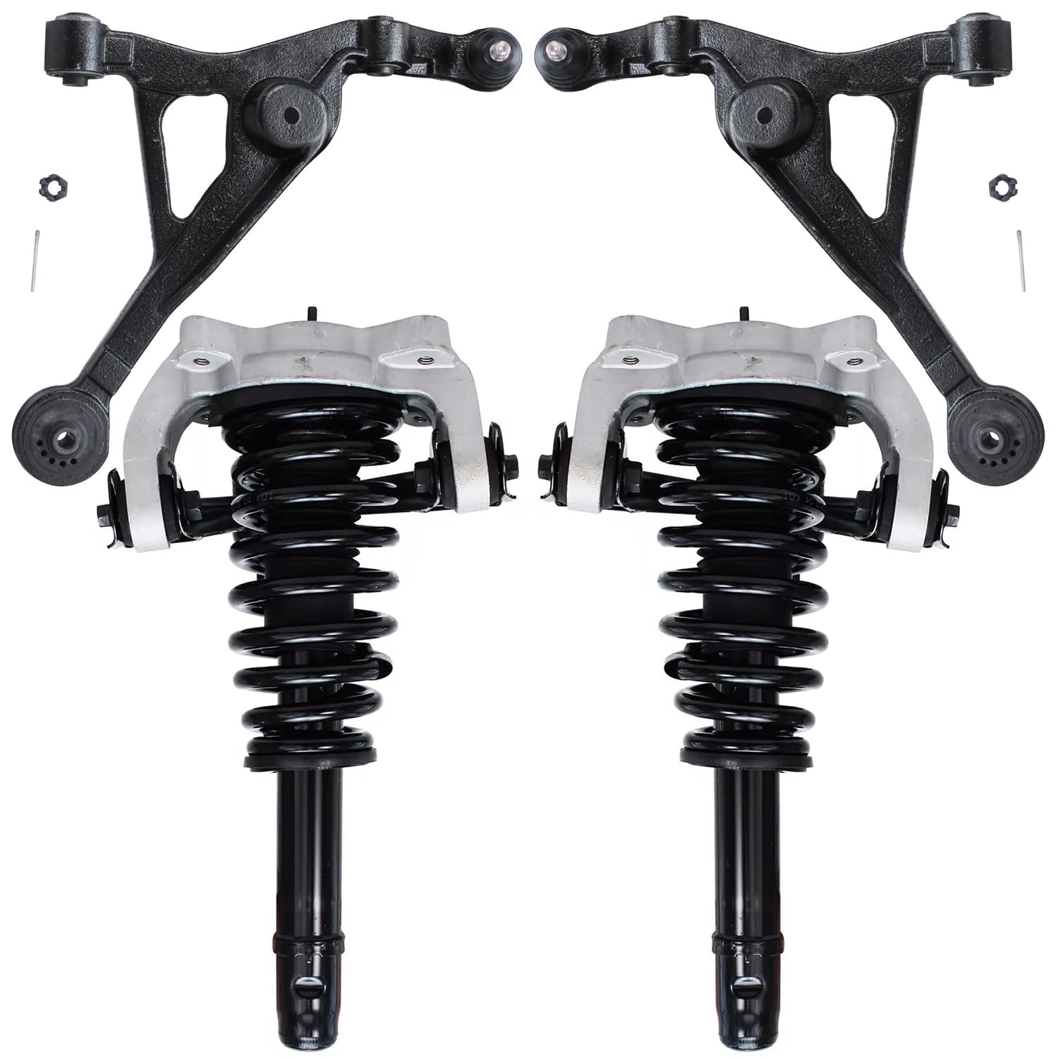 Detroit Axle - Front Struts + Sway Bars + Tie Rods + Boots Replacement for 2001-2006 Hyundai Elantra - 10pc Set