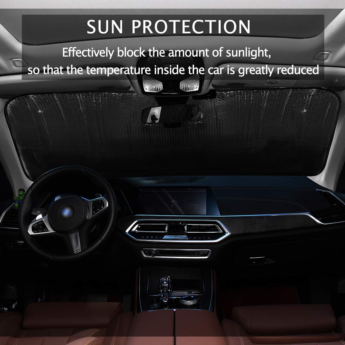 Oarencol Fresh Strawberry Car Windshield Sun Shade Cute Pink Fruit Foldable Uv Ray Sun Visor Protector Sunshade To Keep Your Veh