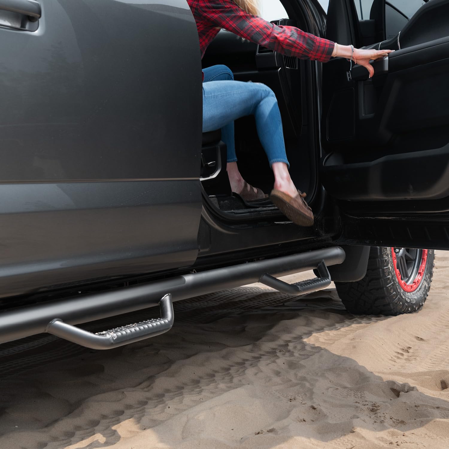 N-Fab Nerf Steps For Ford Ranger | Cab Length, Heavy Duty Steel, Textured Black | F1981Cc-Tx | Fits 2019-2020 Ford Ranger Crew Cab All Beds, Srw Gas