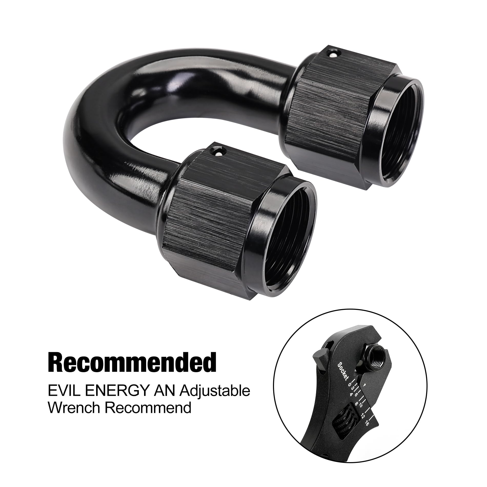 Evil Energy 10An Female To 10An Female 180 Degree Swivel Coupler Union Fitting Adapter Aluminum Black