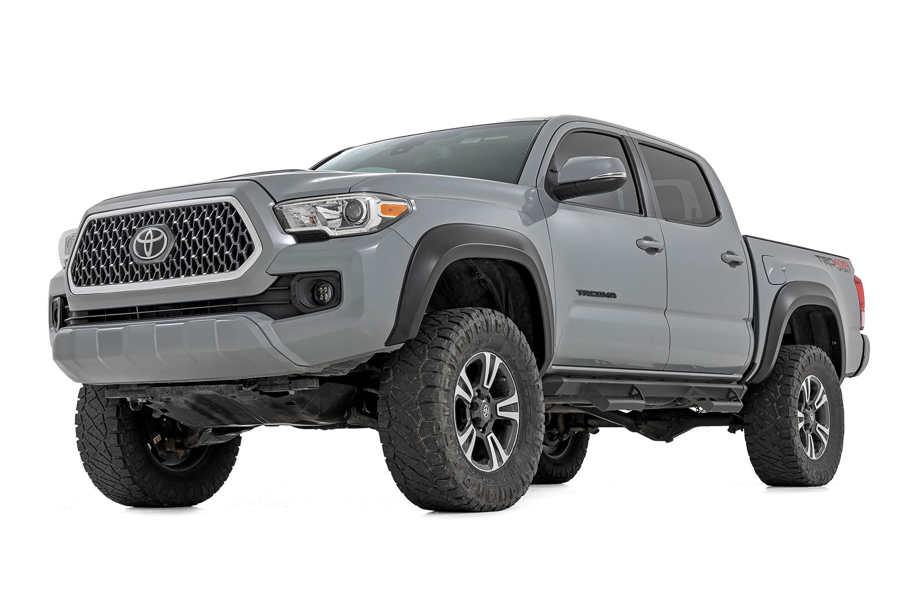 Rough Country Sport Style Fender Flares for Toyota Tacoma (2016-2023) - Flat Black, Set of 4