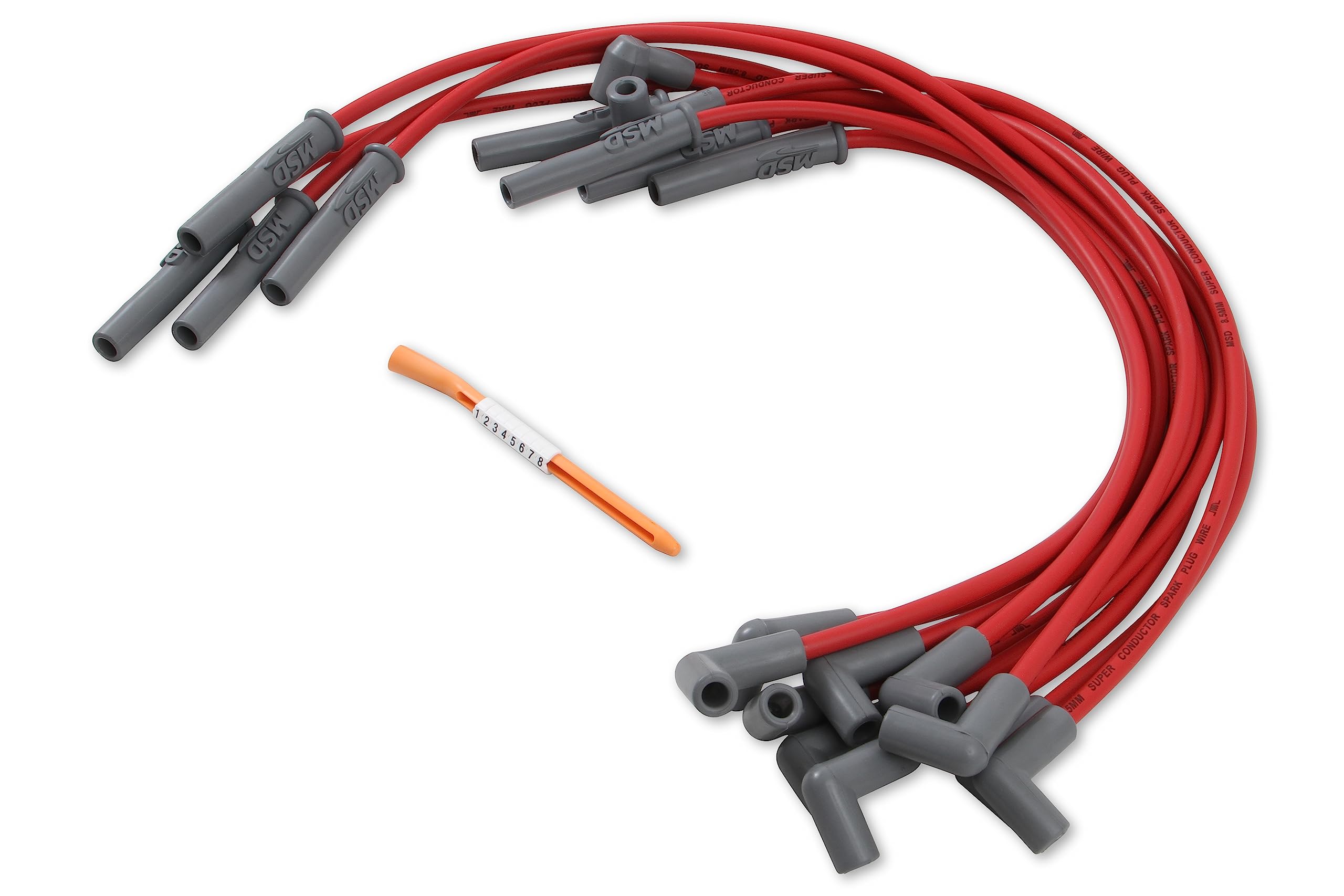 MSD 31329 Super Conductor Spark Plug Wire Set HEI, 8.5mm, High Performance, Durable, No Color, for Reliable Engine Start and Performance