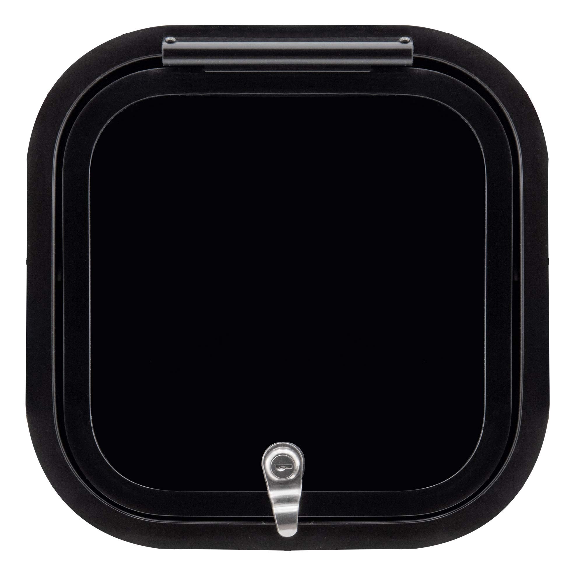 RecPro RV Baggage Door | Rounded Corners | Camper | Compartment Door | Black Fiberglass (12 W x 12 H) | Made in America