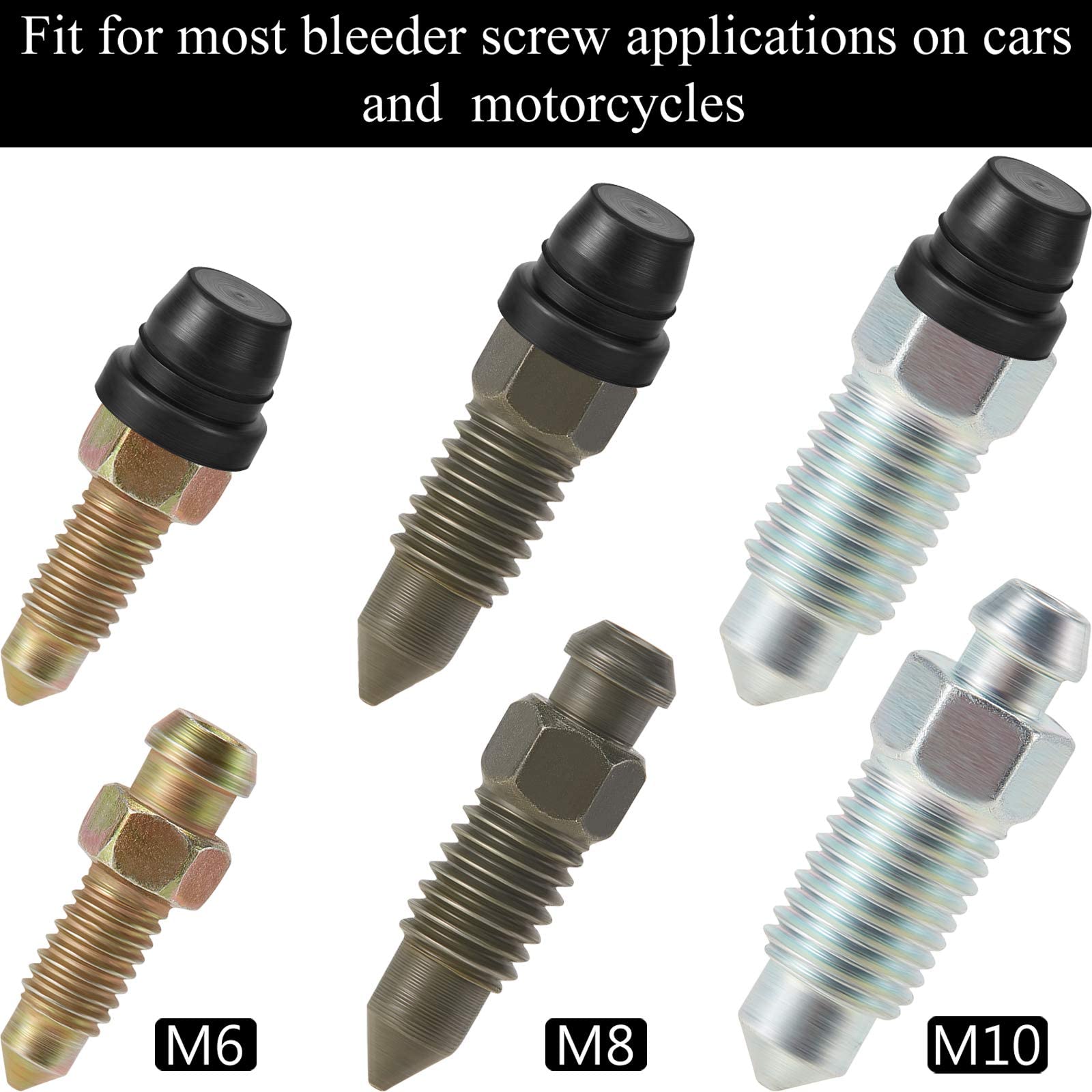 60 Pieces Brake Bleeder Screw Cap Grease Fitting Cap Rubber Dust Cover For Cars And Motorcycles