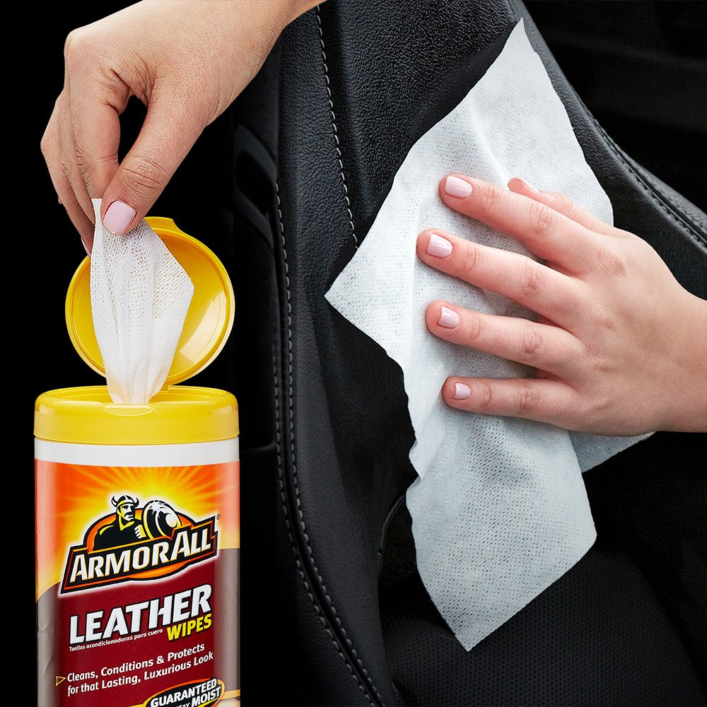 Armor All Car Cleaning And Leather Wipes - Interior Cleaner For Cars & Truck & Motorcycle, 25/20 Count (Pack Of 2), 18761