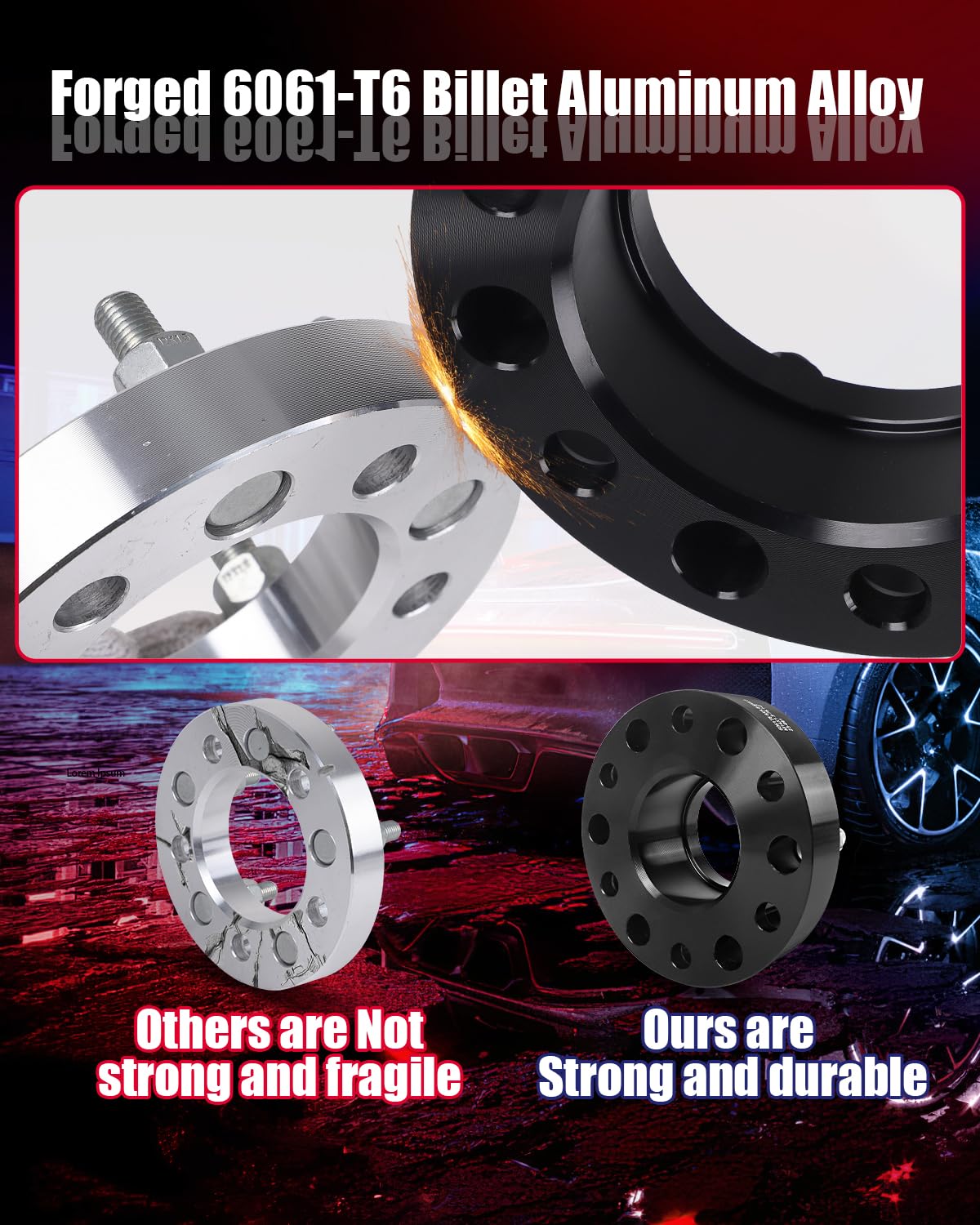 6 Lug 6x5.5 Hubcentric Wheel Spacers for 1999-2025 Chevy Silverado 1500, 1.25 inch 6x139.7mm Forged Wheel Spacers 14x1.5 Studs &