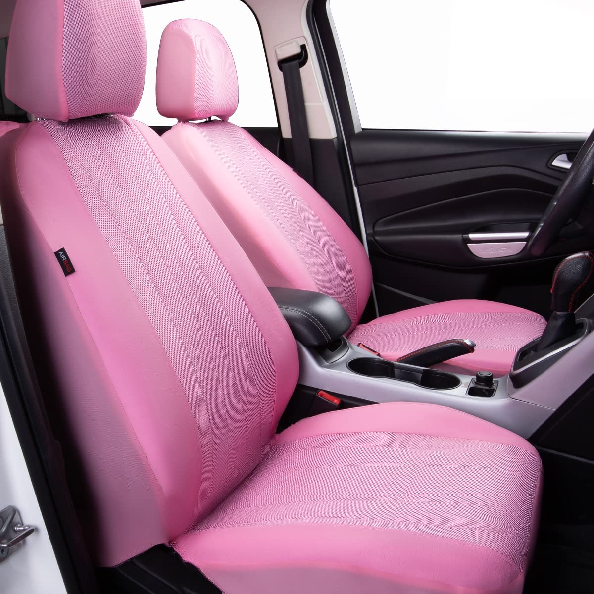 Flying Banner car seat Covers Set airmesh Breathable Fashion Easy Bench Split Protectors Sport Fashion (Pink & Pink, Full Set -