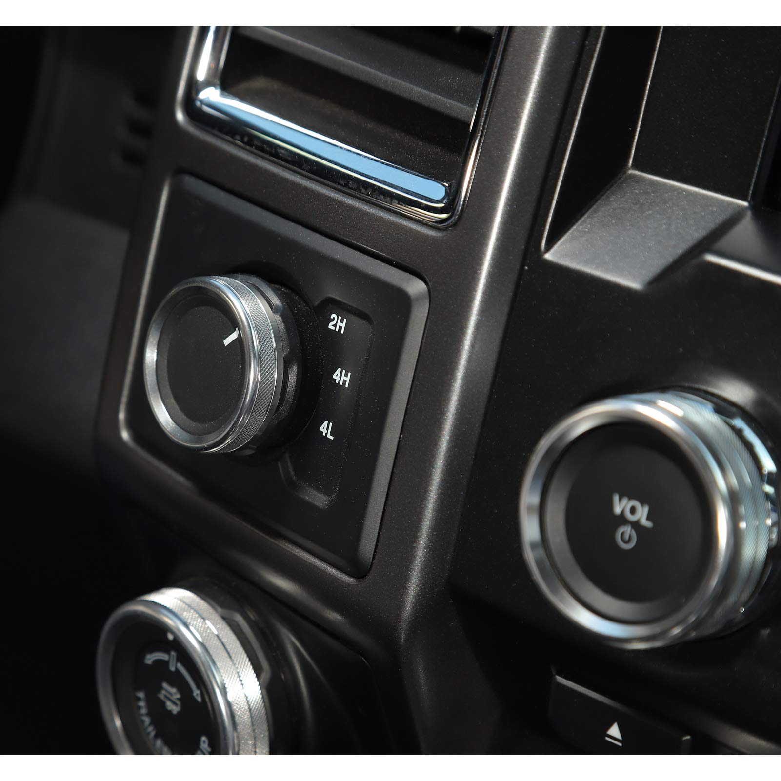 Keptrim Air Conditioner Switch & Trailer Knob Trim for Ford F150 XLT 2016-2019, Silver Aluminum, 6pcs (Not for 2021-2022)