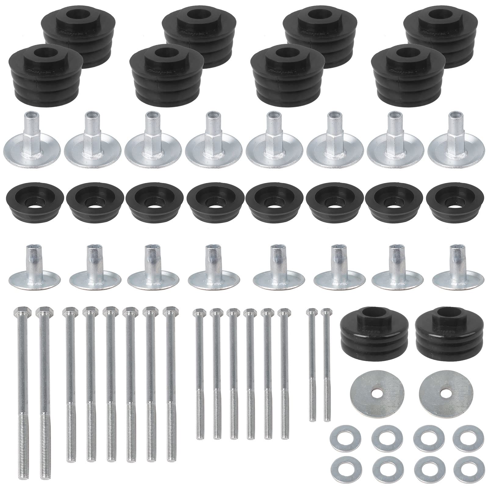 Body Mount Bushing KF04060BK Compatible with Ford F250 F350 2008-2016 Super Duty 2WD 4WD,Polyurethane Cab & Body Mount Steel Sle