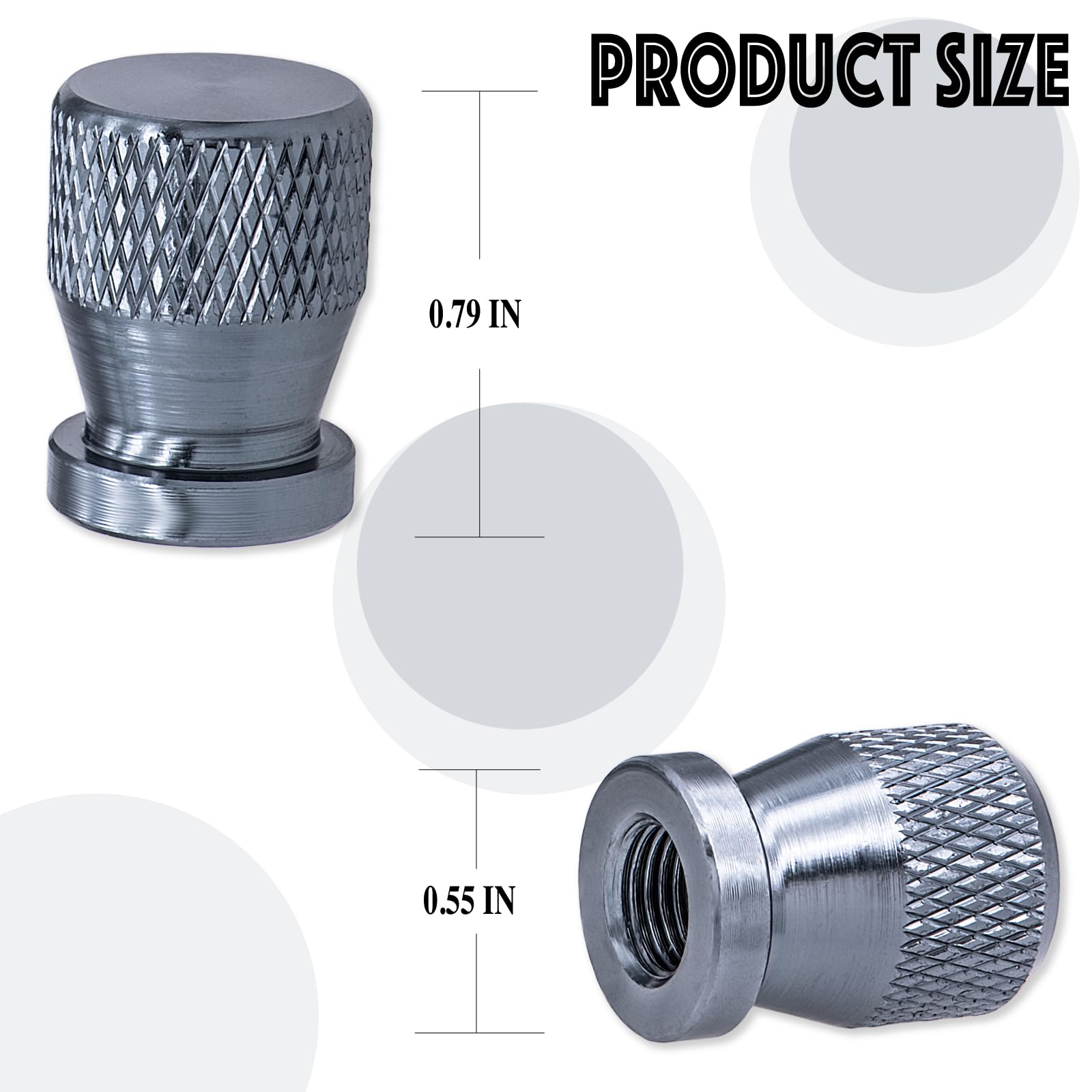 Meajoo 4Pcs Car Tire Valve Stem Caps, Anodized Premium Alloy Air Caps Cover Accessories, Corrosion Resistant Leak-Proof, Univers