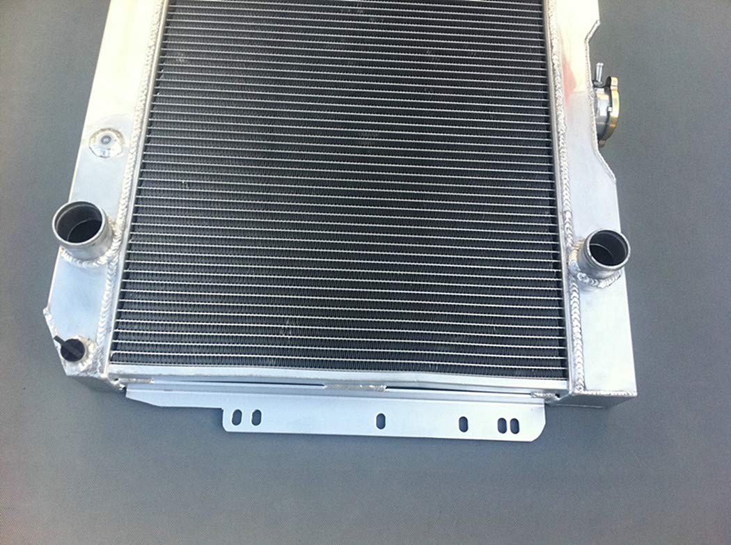 FSMOTO 3 Row Aluminum Radiator for Chevy Impala/Biscayne 1959-1965 - Silver Finish