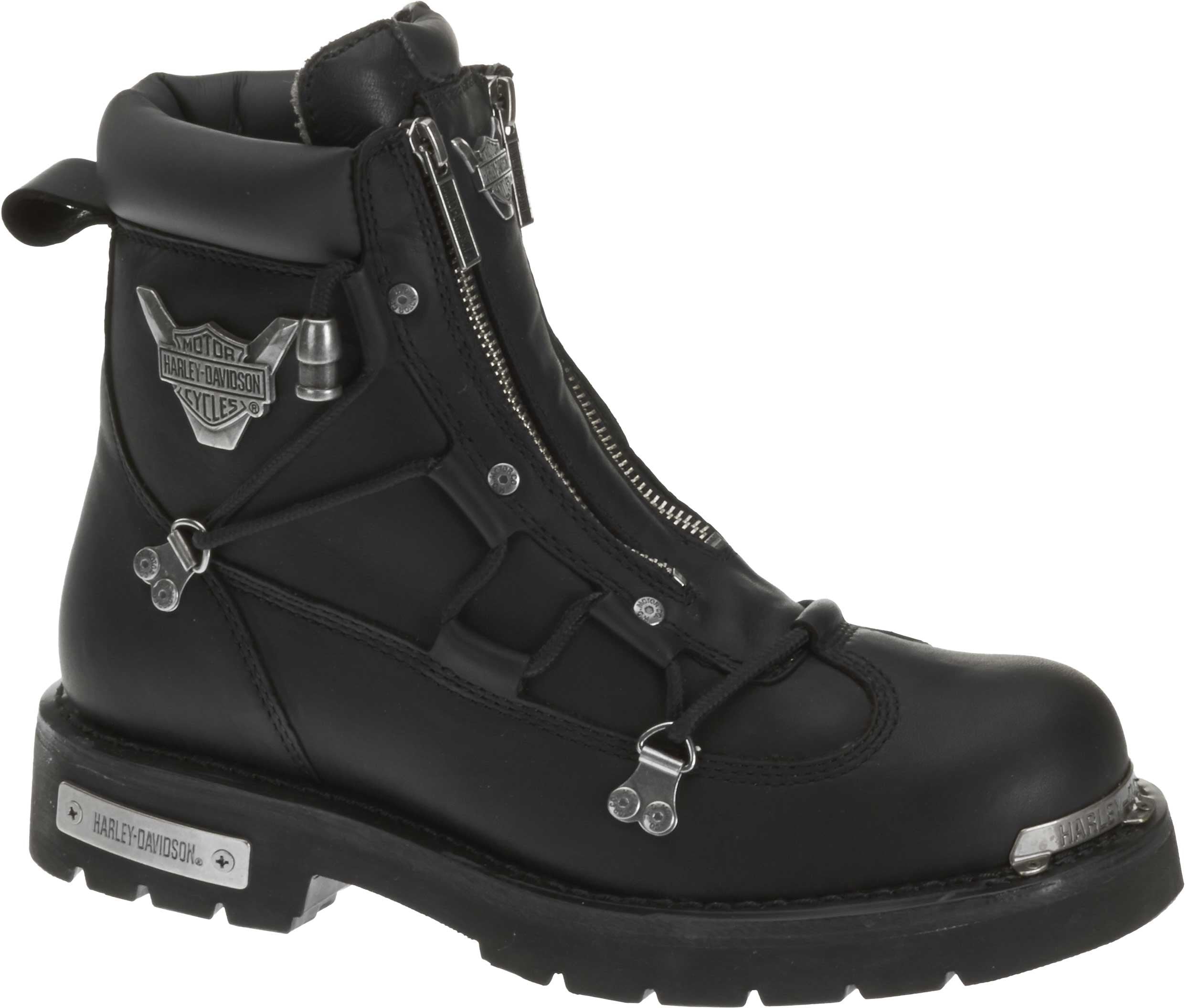 Harley-Davidson Men's Brake Light Leather Motorcycle Casual Boot, Black/Black, 8.5