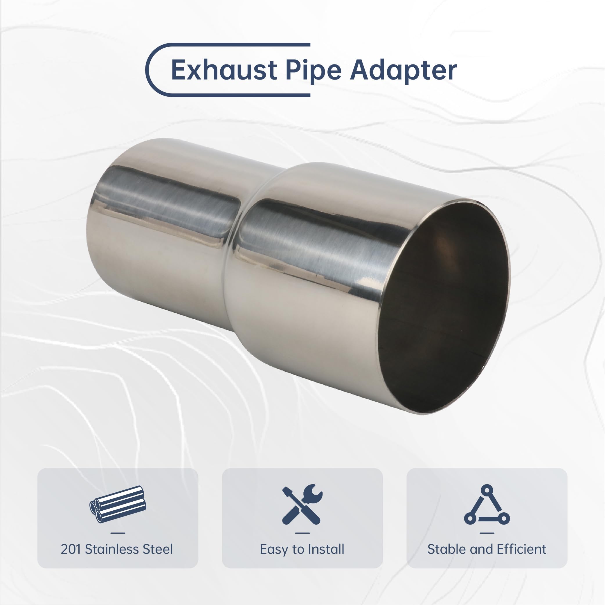 BATONECO OD 3.5 Inch to OD 4 Inch Exhaust Pipe to Component Pipe Adapter Reducer 3.5'' OD to 4'' OD Polished Stainless Steel 4''