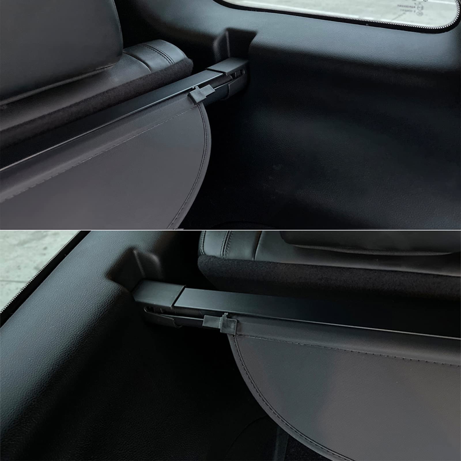 Ikon Motorsports, Cargo Cover Compatible With 2011-2021 Jeep Grand Cherokee,2022 Jeep Grand Cherokee Wk, Black Vinly+Aluminum Ro