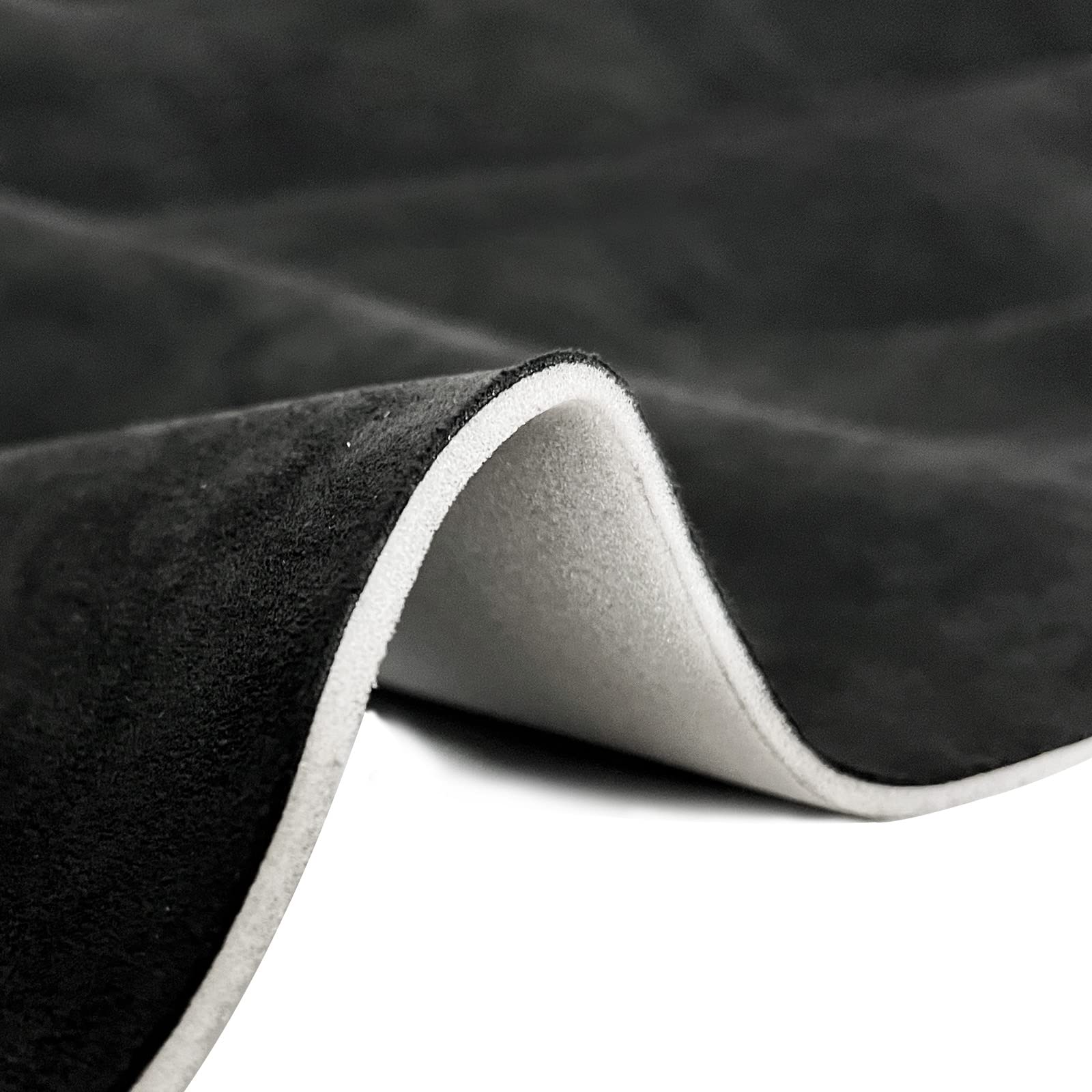 Halero Black Car Suede Headliner Fabric 85'' L    60'' W Foam Backing Material 1/9'' 3mm DIY Home Auto Roof Repair Protect A/B/C