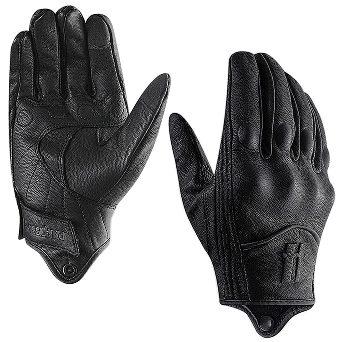 Harssidanzar Leather Motorcycle Glove,Womens Motorcycle Gloves Riding Gloves Driving Glove For Women, Motorbike Gloves,Powersports Gloves Touchscreen Gl016,Black,Size M