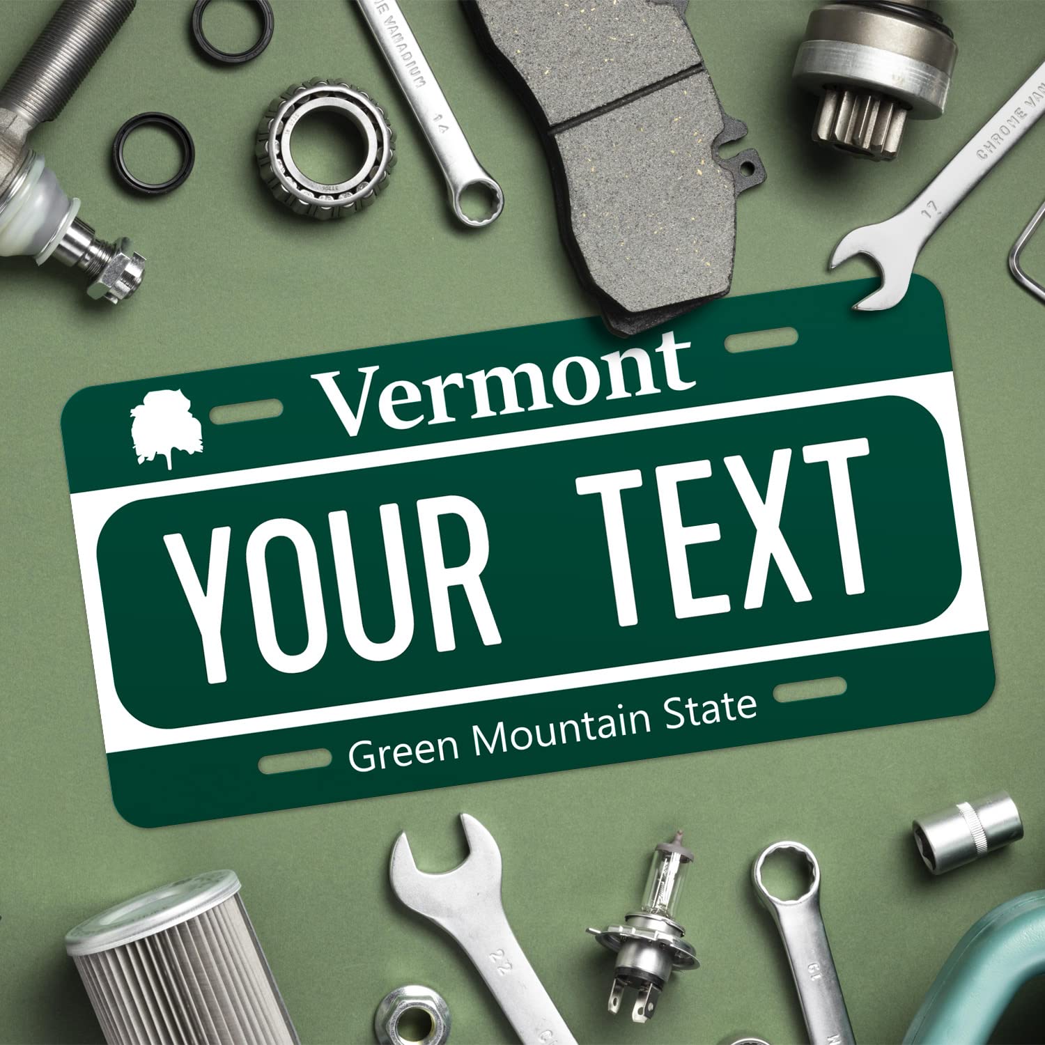 Sigo Signs Custom Vermont License Plate - Personalized 6x12" Rust-Free Aluminum, Fade Resistant, Made in USA