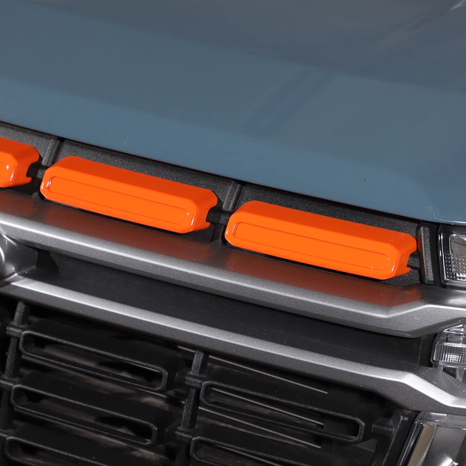 For Ford Maverick Lariat Grille Inserts Trim Cover Abs Exterior Accessories Decoration Trim Cover 2022 2023 2024 (Orange)