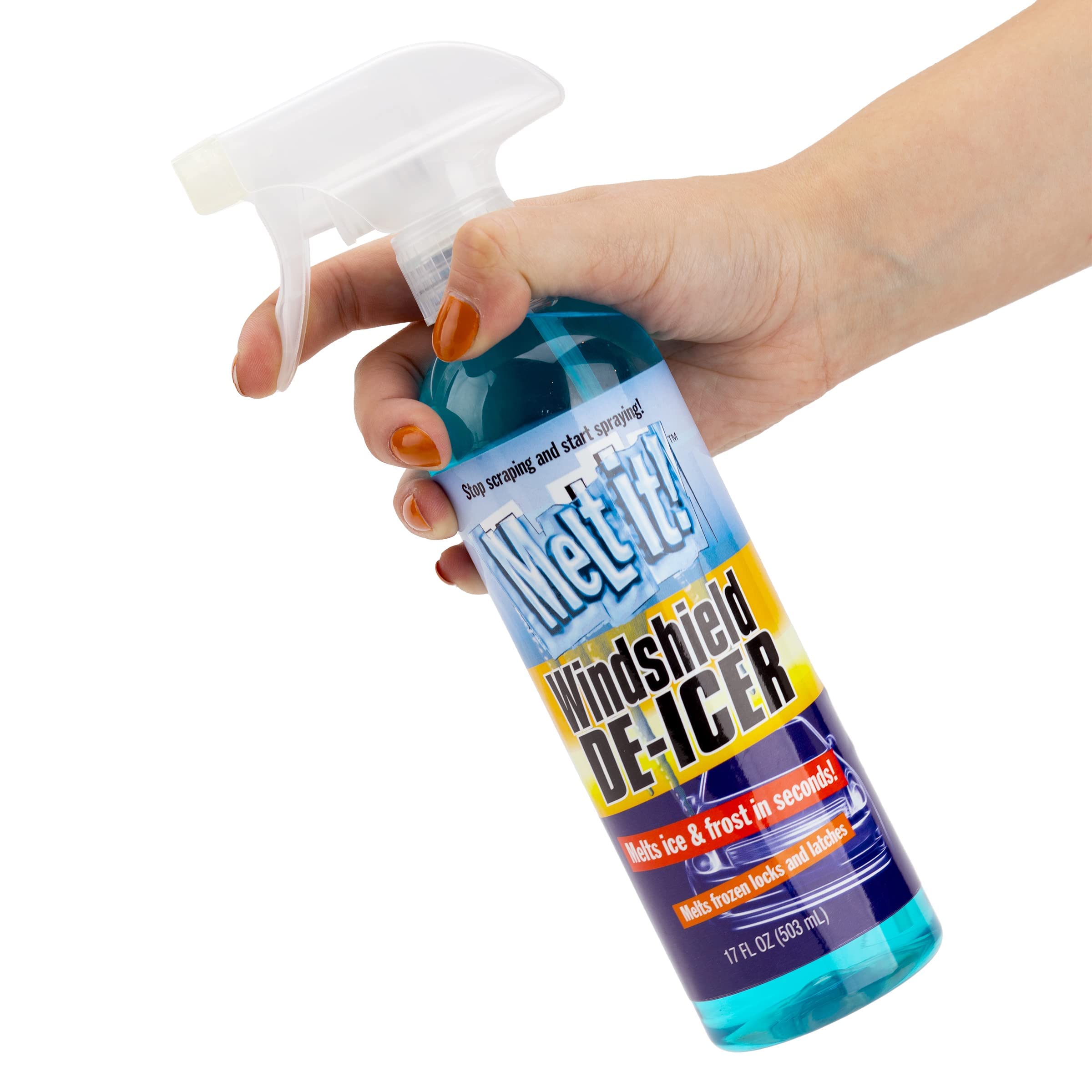 E·Z·R Windshield De-Icer Spray - 17 Fl Oz Snow Melting Defrost Liquid for Ice & Frost Removal, Model CL9972