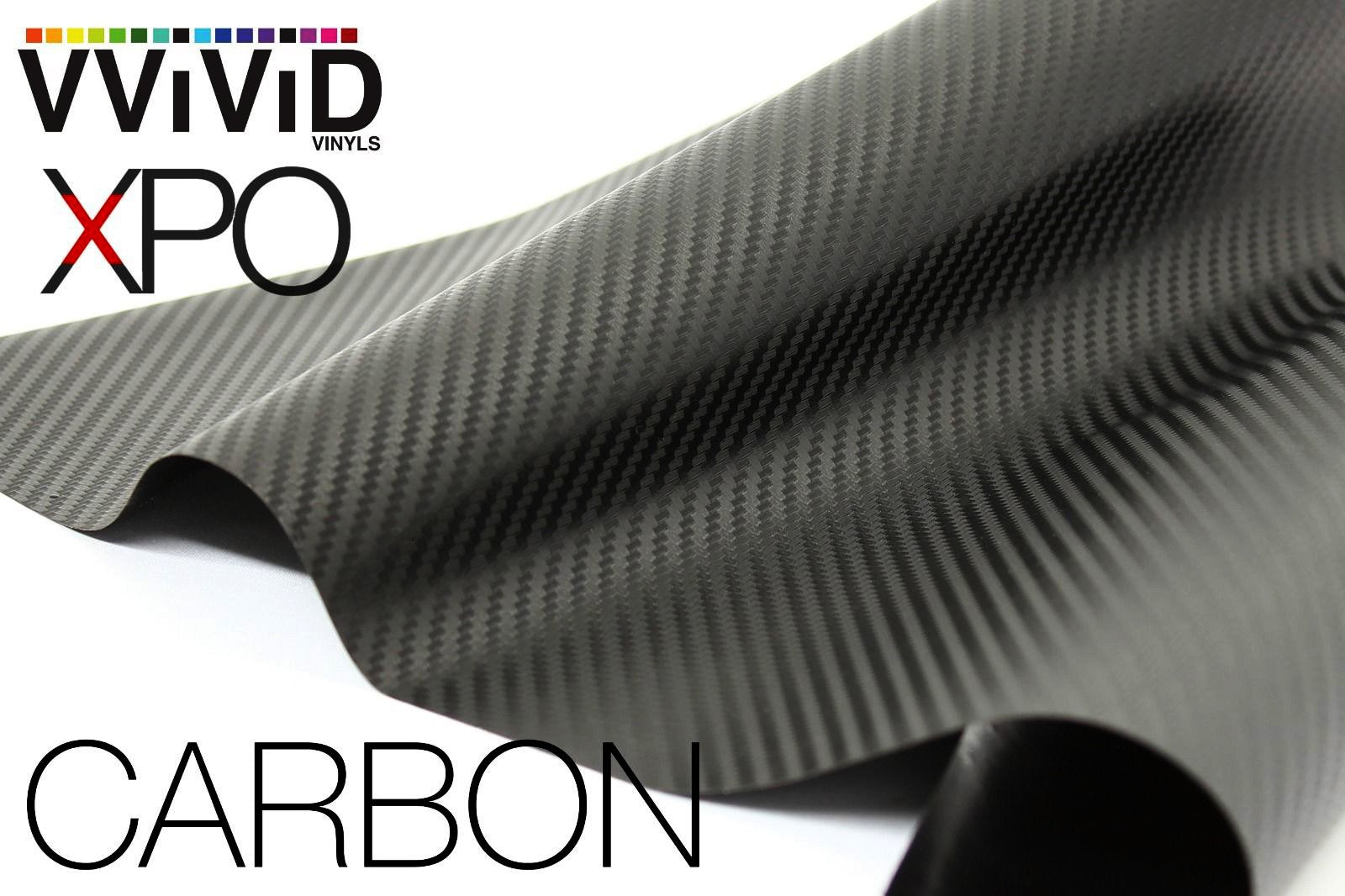 Vvivid Xpo Dry Deep Black 3D Carbon Fiber Vinyl Wrap Roll With Air Release Technology (1.49Ft X 5Ft)