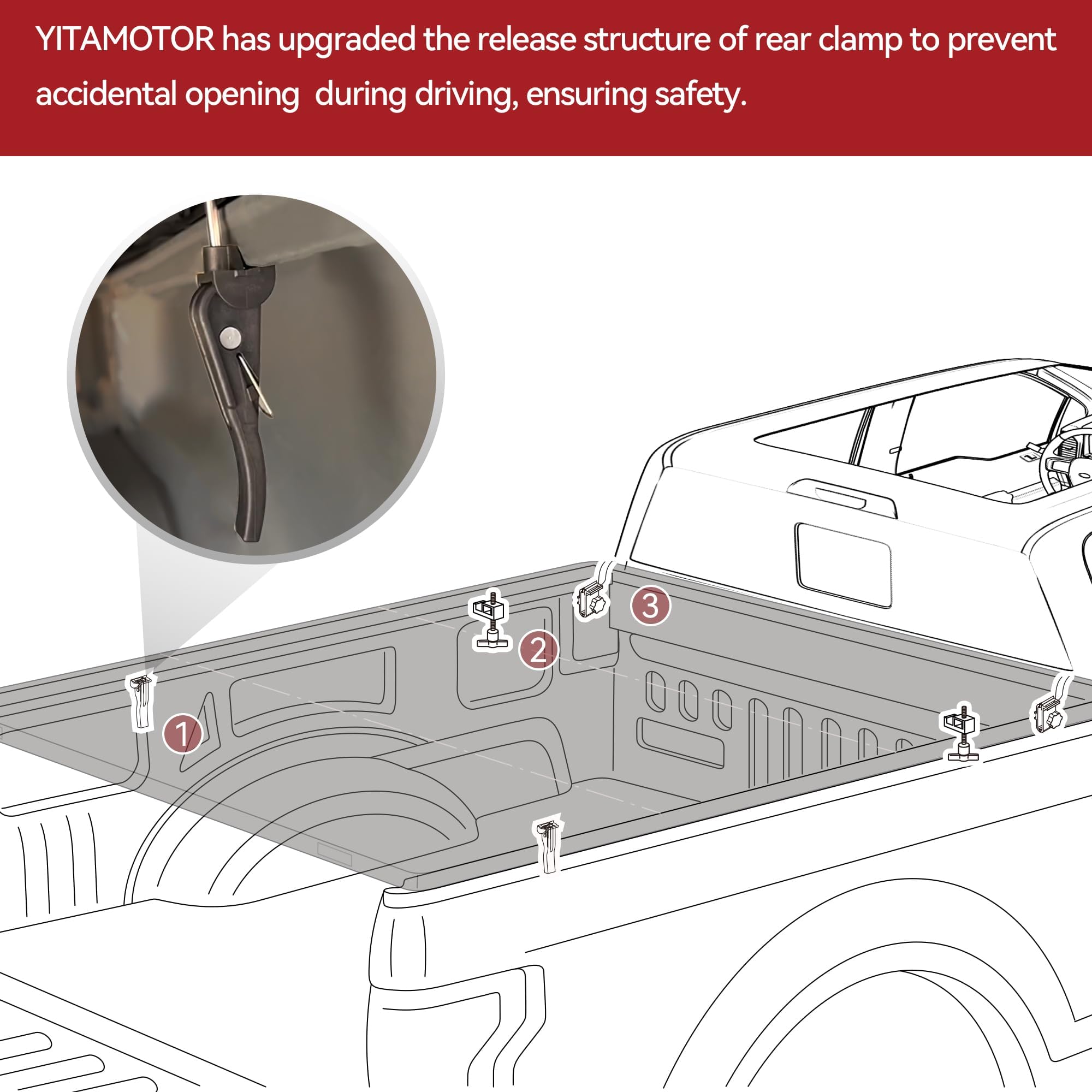 Yitamotor Soft Tri-Fold Truck Bed Tonneau Cover Compatible With 2005-2025 Nissan Frontier(No M  Xico), Fleetside 5 Ft Bed