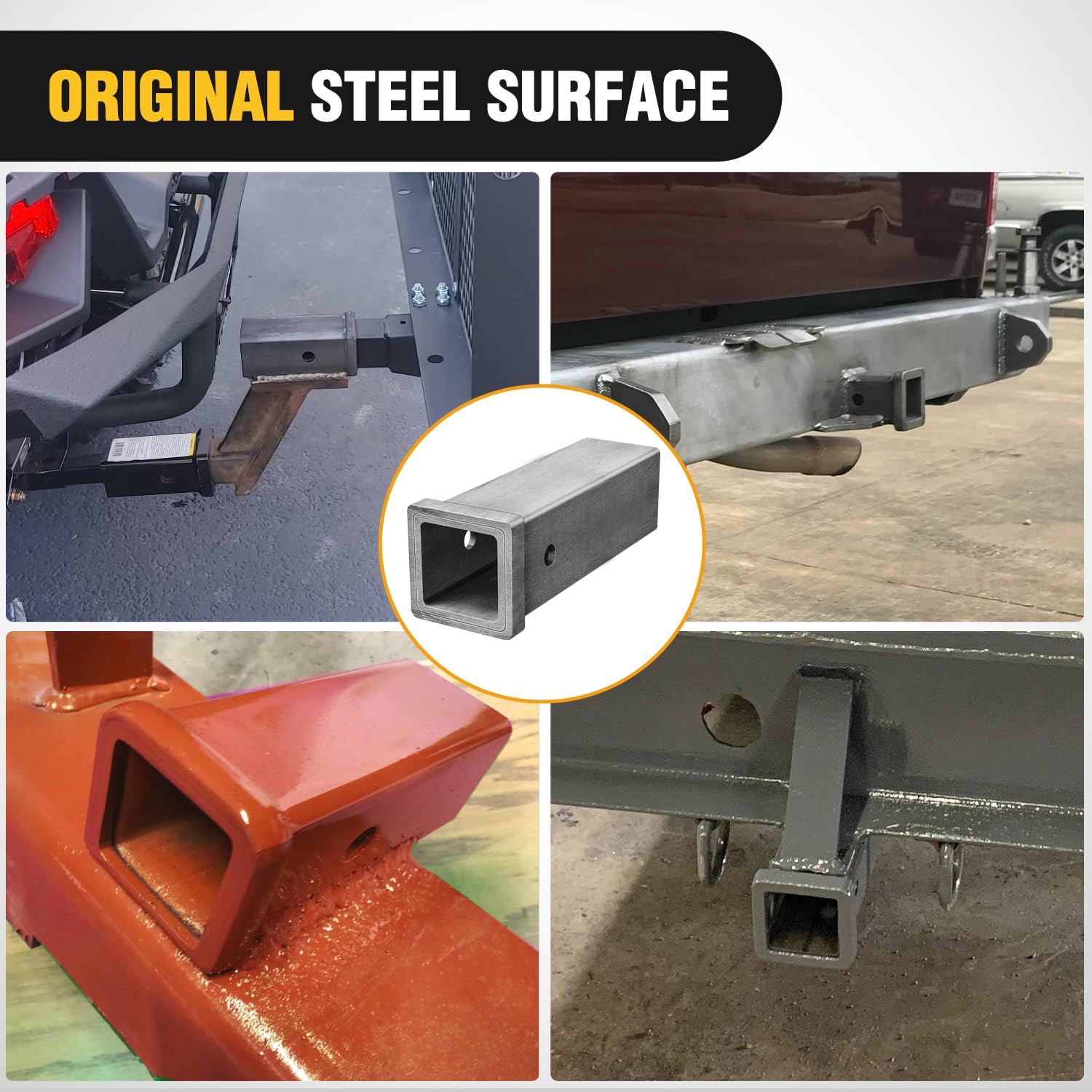 Nilight Hitch Adapter 1-1/4'' X 6'' Combo Bar Trailer Receiver Tube Weld-On Raw Steel Hitch Bar