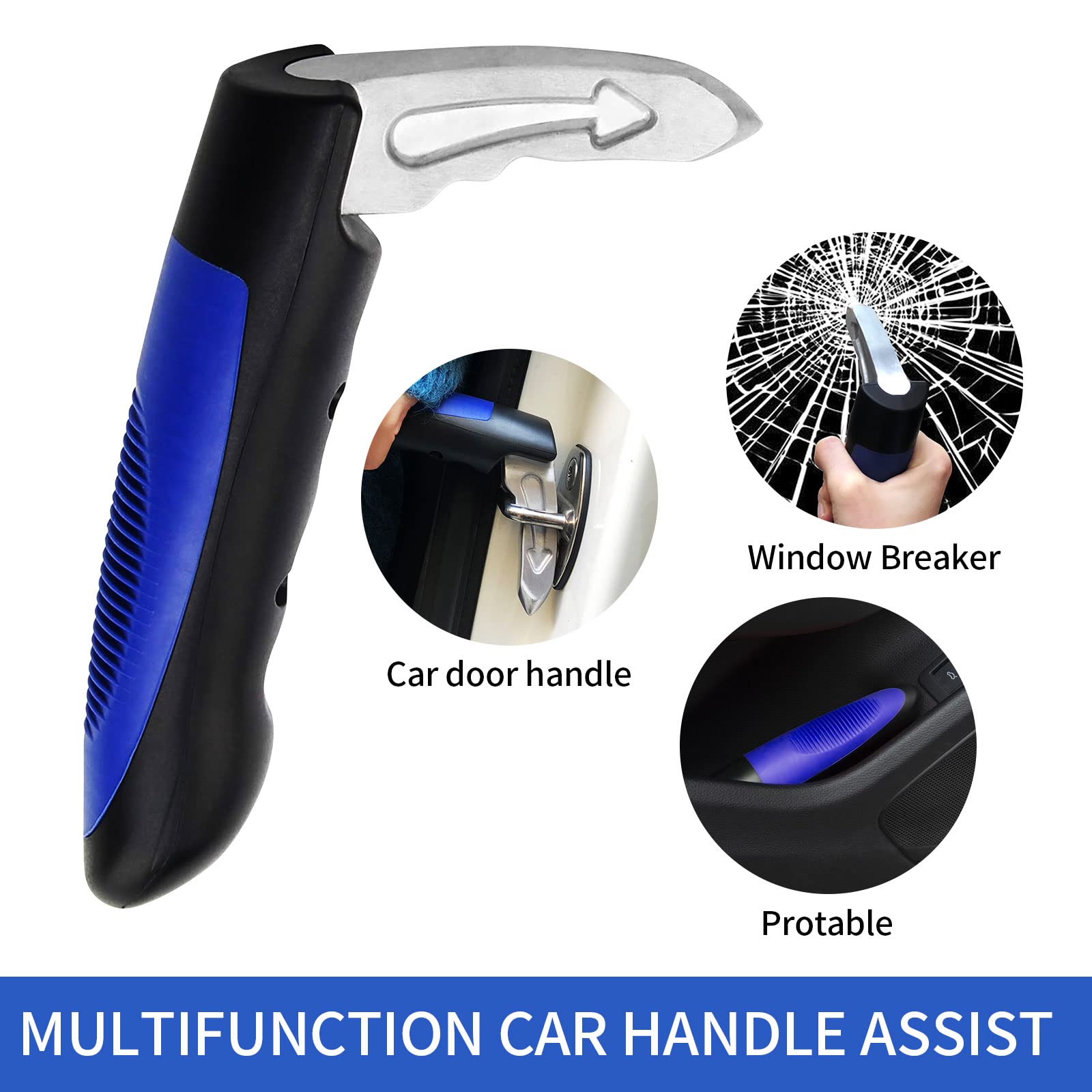 MOSKESON 2PACK Car Handle Assist for Elderly, Multifunctional Support Handle, Red & Blue, New Model