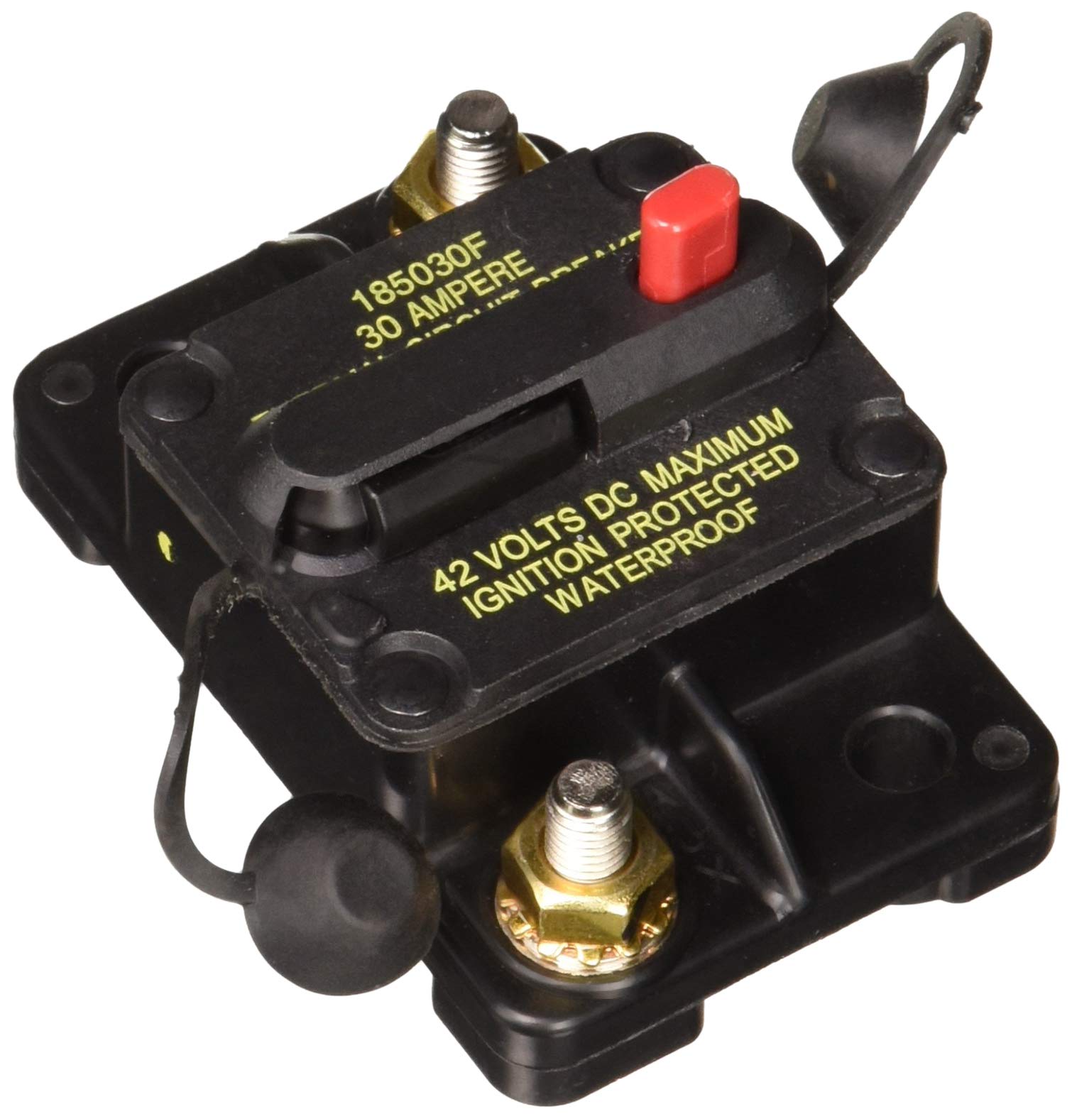 Bussmann CB185-30 Waterproof High Amp Flush Mount Type III (3) Circuit Breaker (30 Amp), 1 Pack